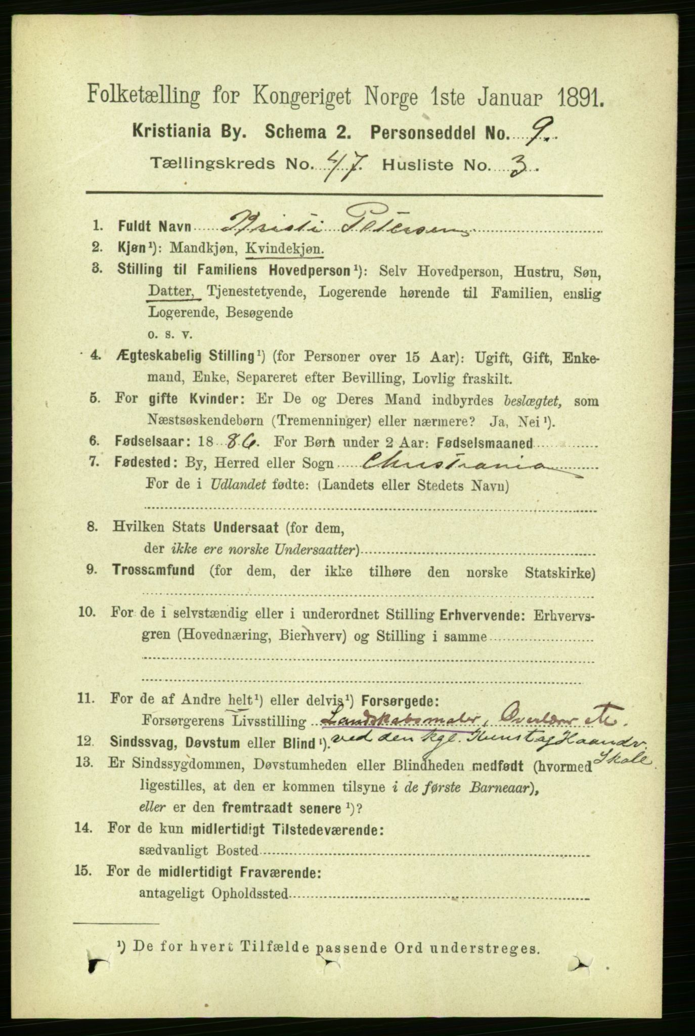 RA, 1891 census for 0301 Kristiania, 1891, p. 28216