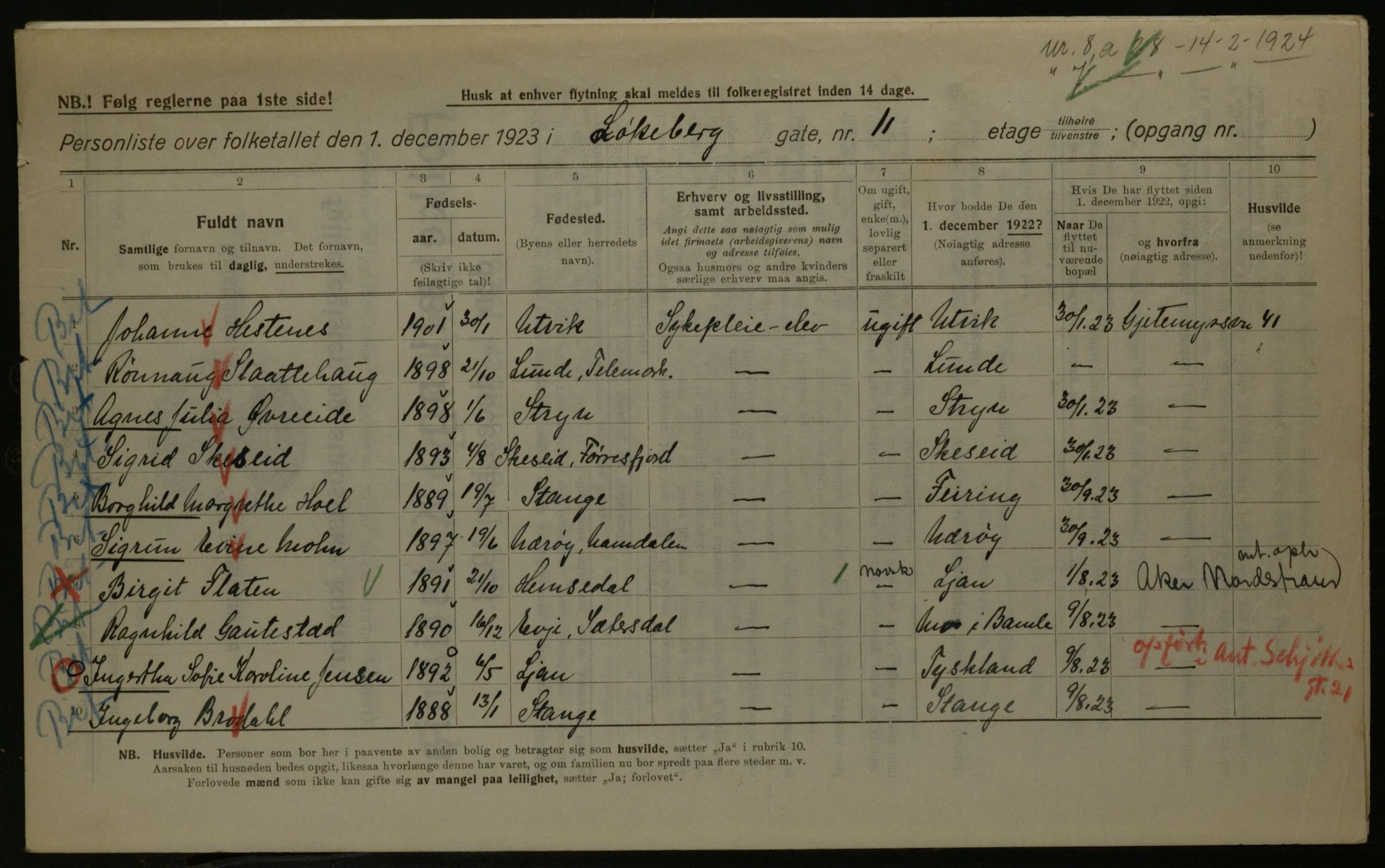 OBA, Municipal Census 1923 for Kristiania, 1923, p. 65200