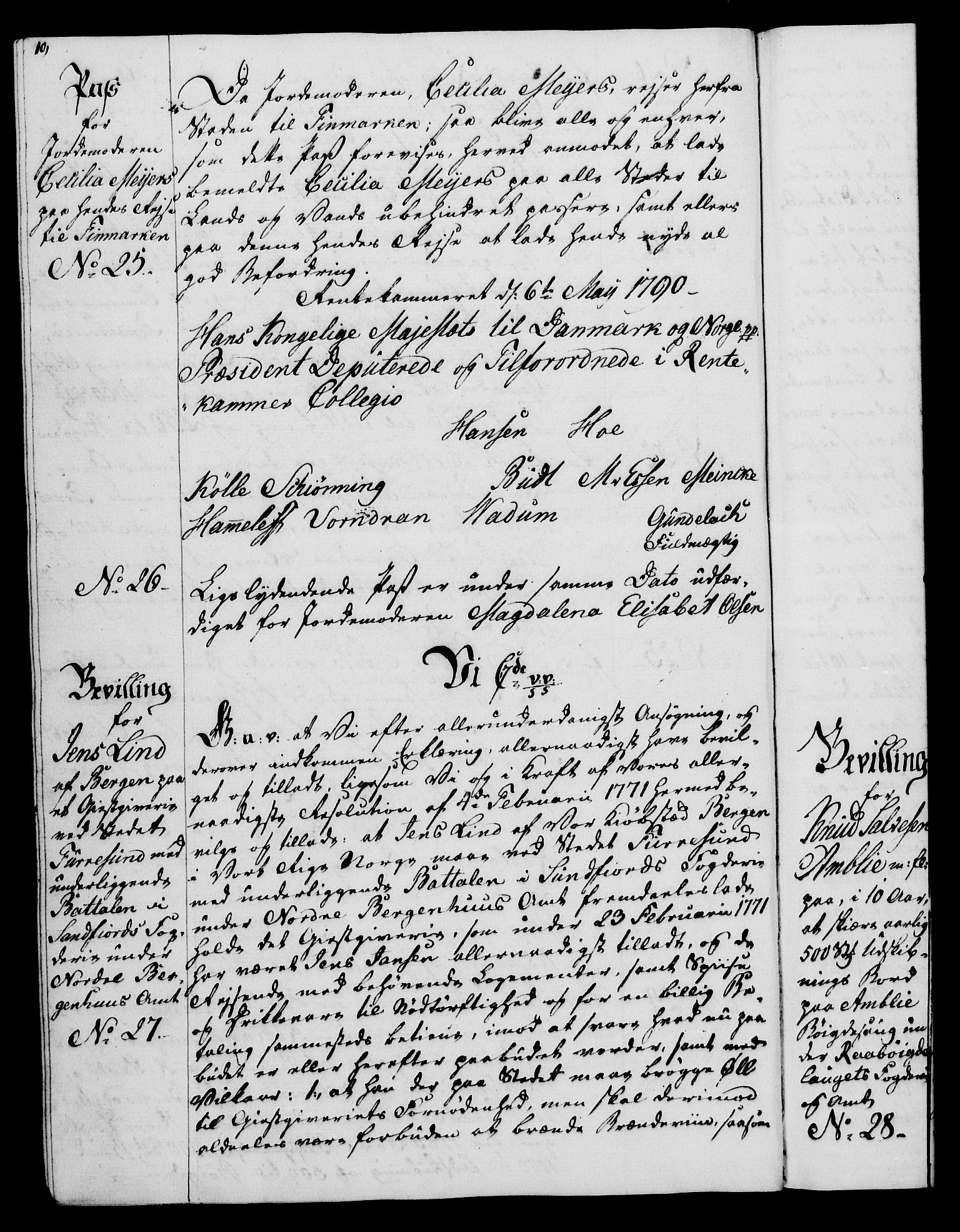 Rentekammeret, Kammerkanselliet, AV/RA-EA-3111/G/Gg/Gga/L0015: Norsk ekspedisjonsprotokoll med register (merket RK 53.15), 1790-1791, p. 10