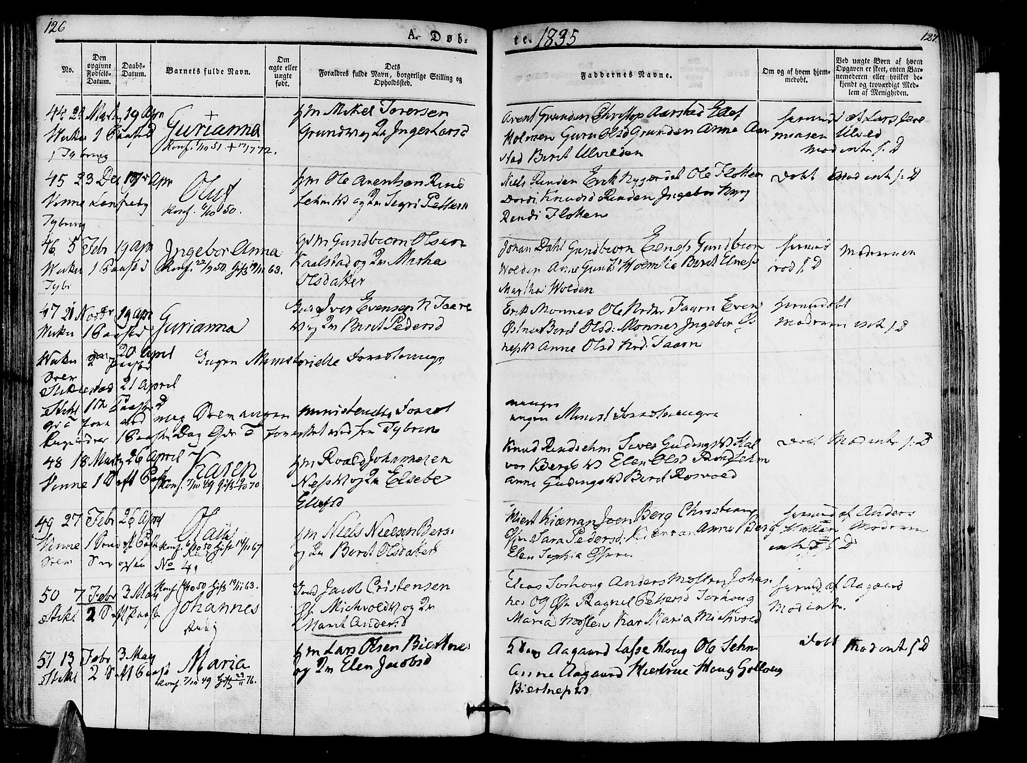 Ministerialprotokoller, klokkerbøker og fødselsregistre - Nord-Trøndelag, AV/SAT-A-1458/723/L0238: Parish register (official) no. 723A07, 1831-1840, p. 126-127