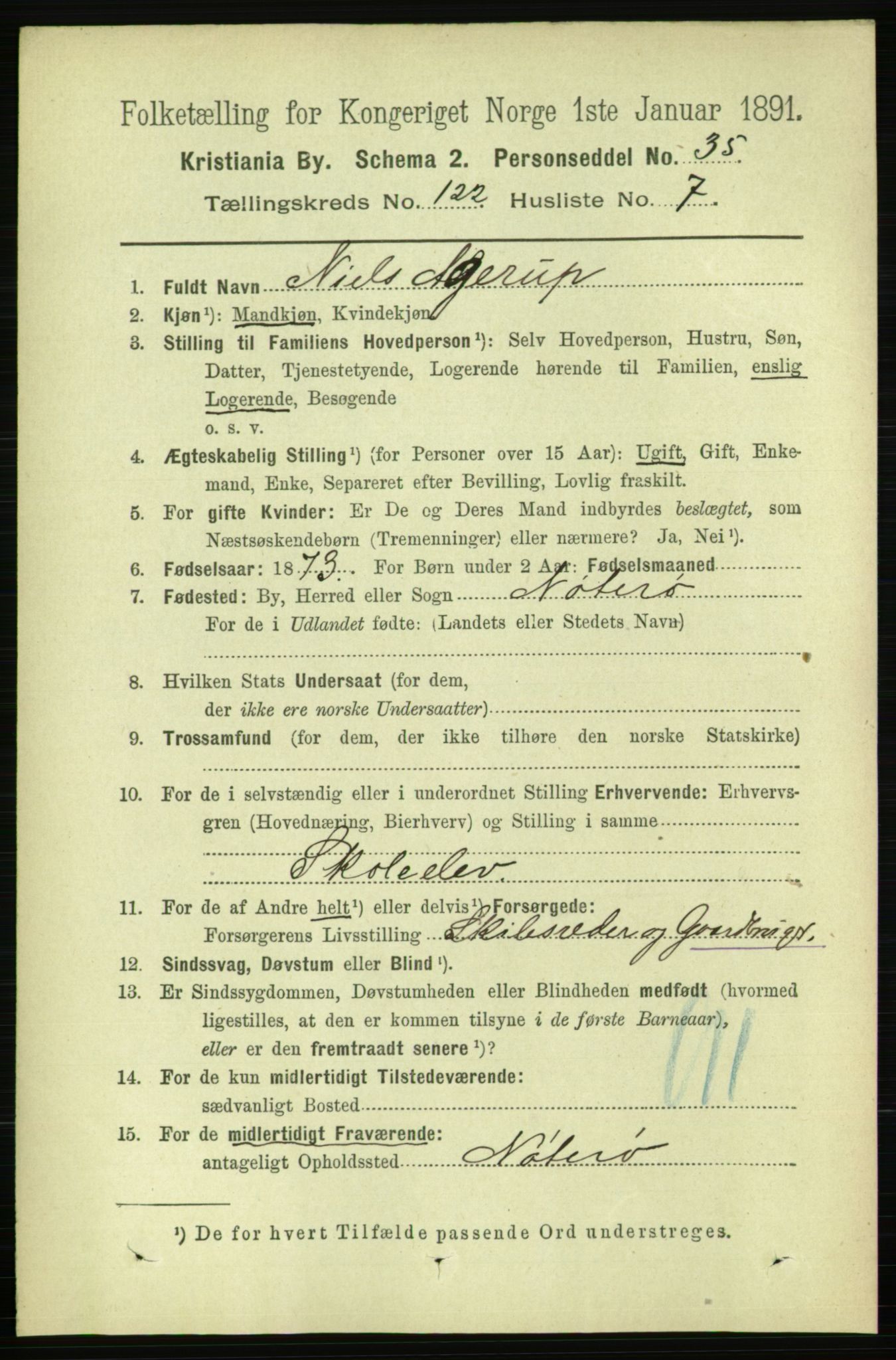 RA, 1891 census for 0301 Kristiania, 1891, p. 64928