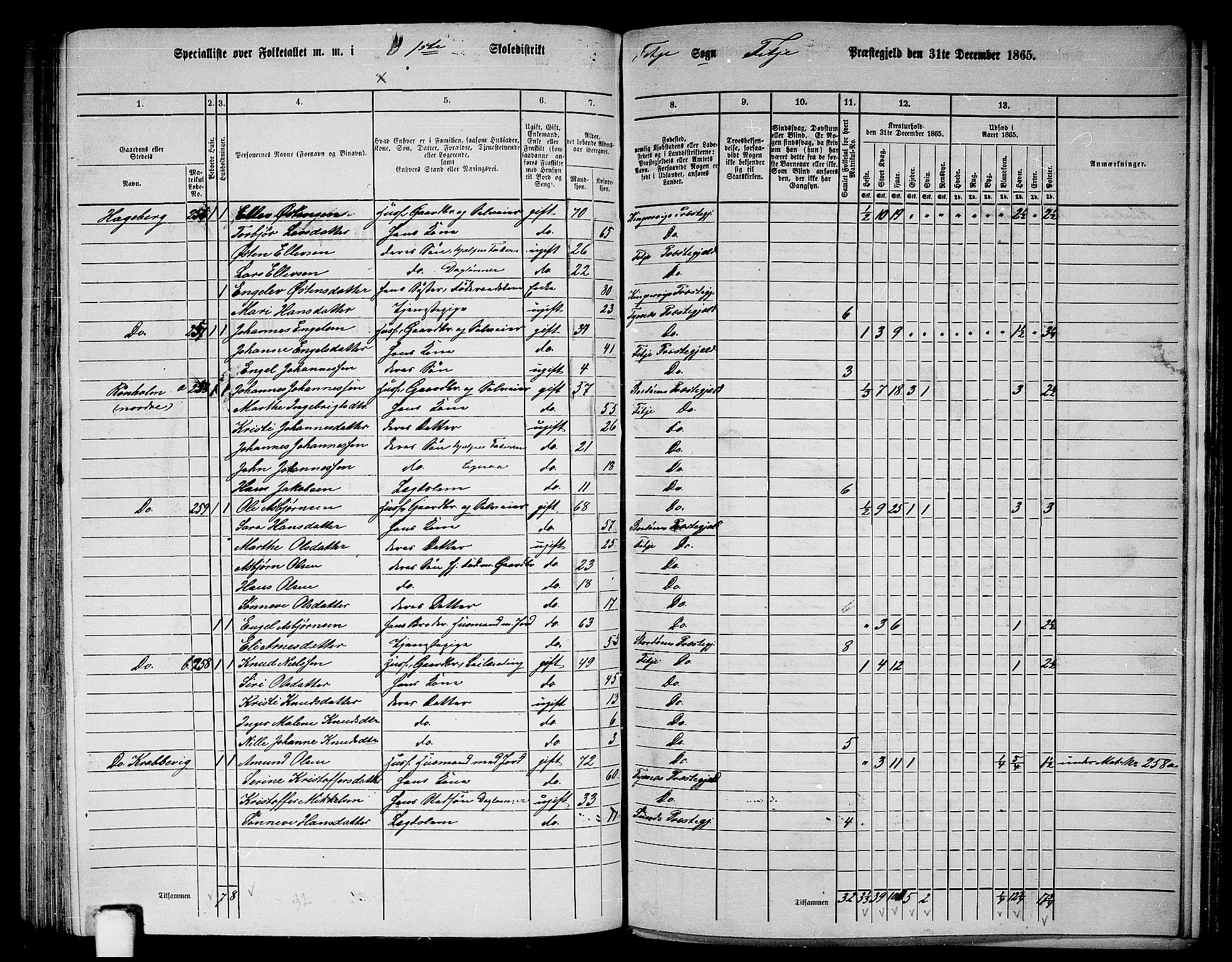 RA, 1865 census for Fitjar, 1865, p. 104