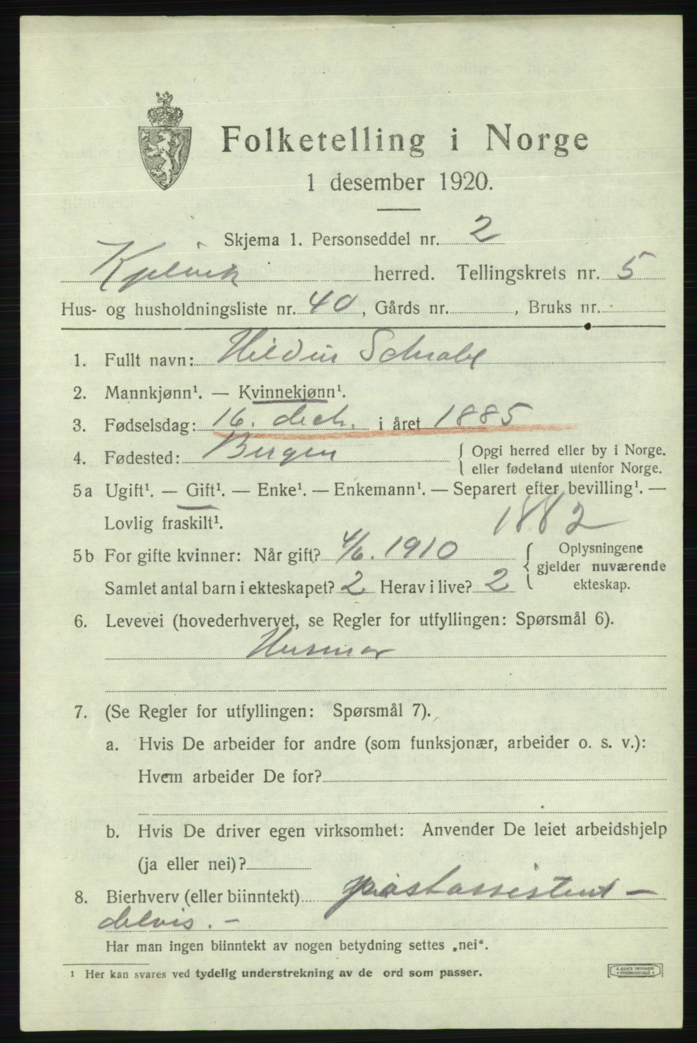 SATØ, 1920 census for Kjelvik, 1920, p. 2787