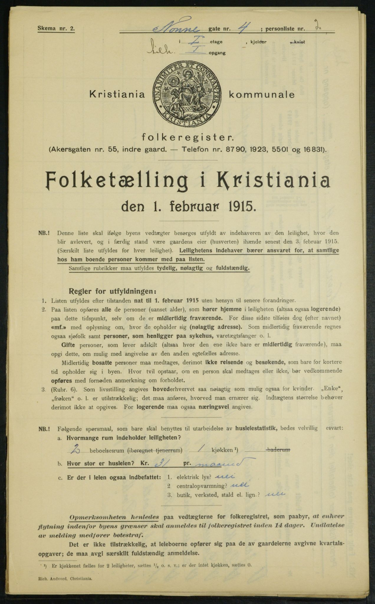 OBA, Municipal Census 1915 for Kristiania, 1915, p. 70821