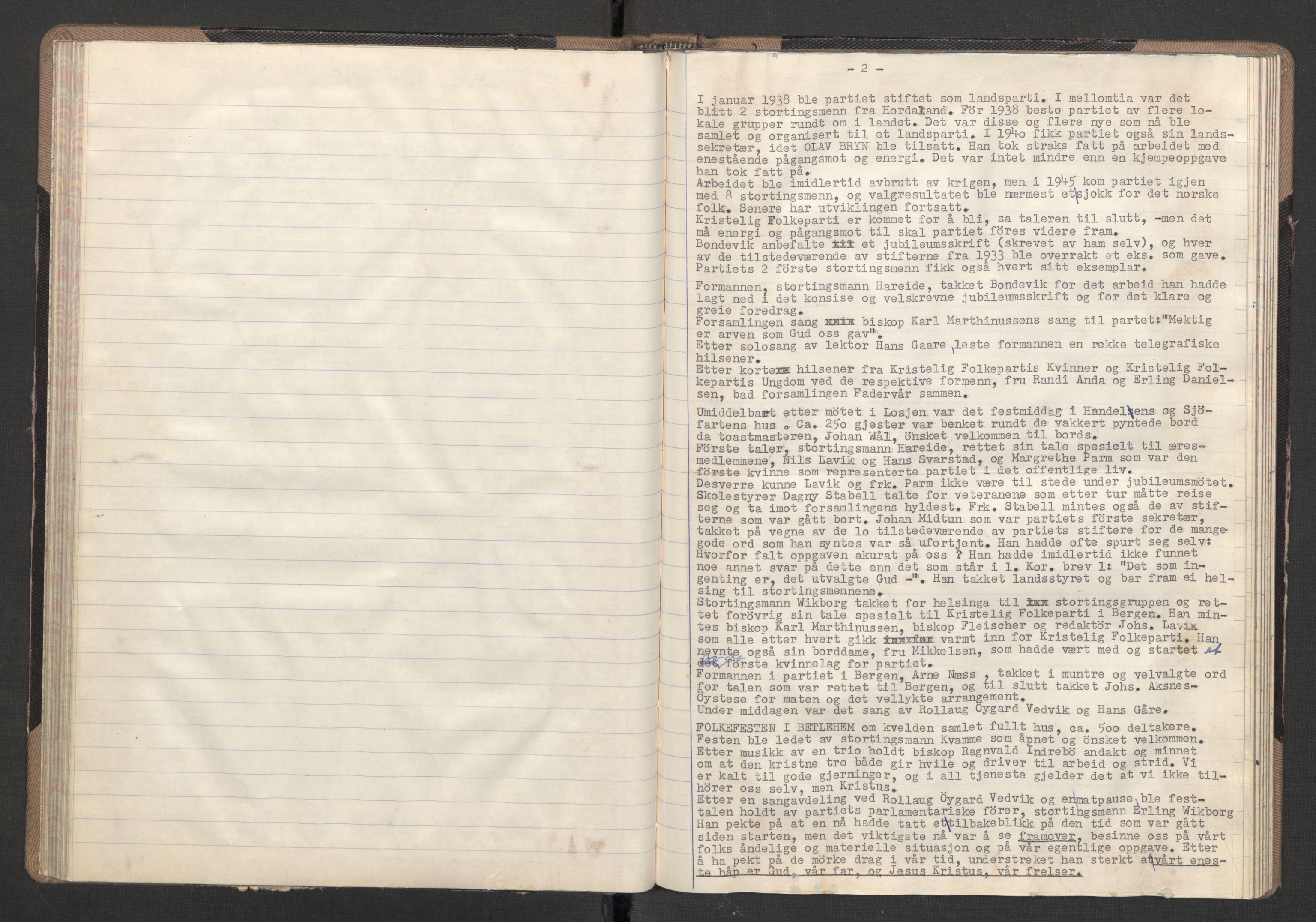 Kristelig Folkeparti, AV/RA-PA-0621/F/Fk/L0050/0001: -- / 1. Protokoller st.møter, Landsmøter, AU, landsstyremøter, 1953-1965, p. 74