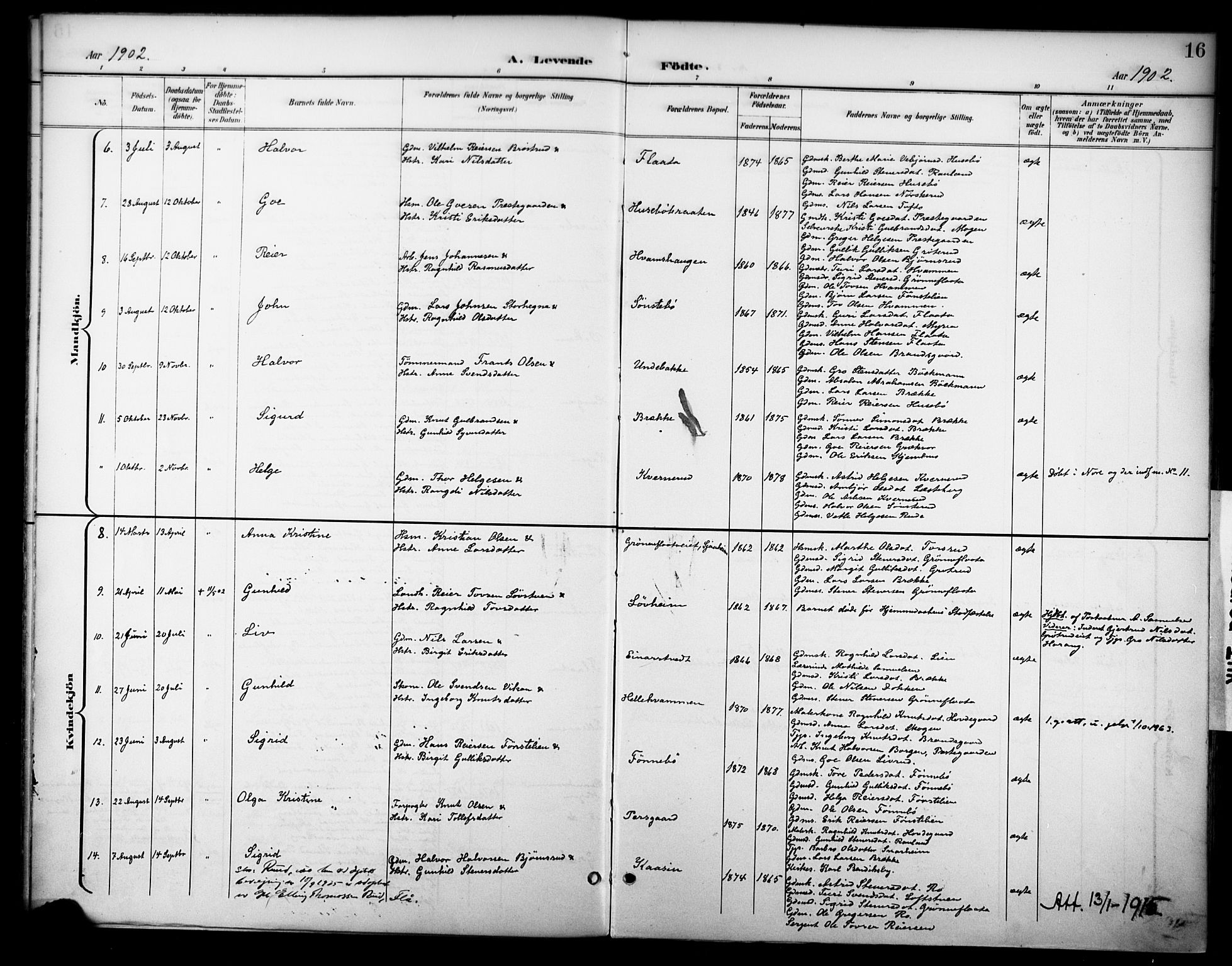 Nore kirkebøker, AV/SAKO-A-238/F/Fc/L0005: Parish register (official) no. III 5, 1898-1922, p. 16