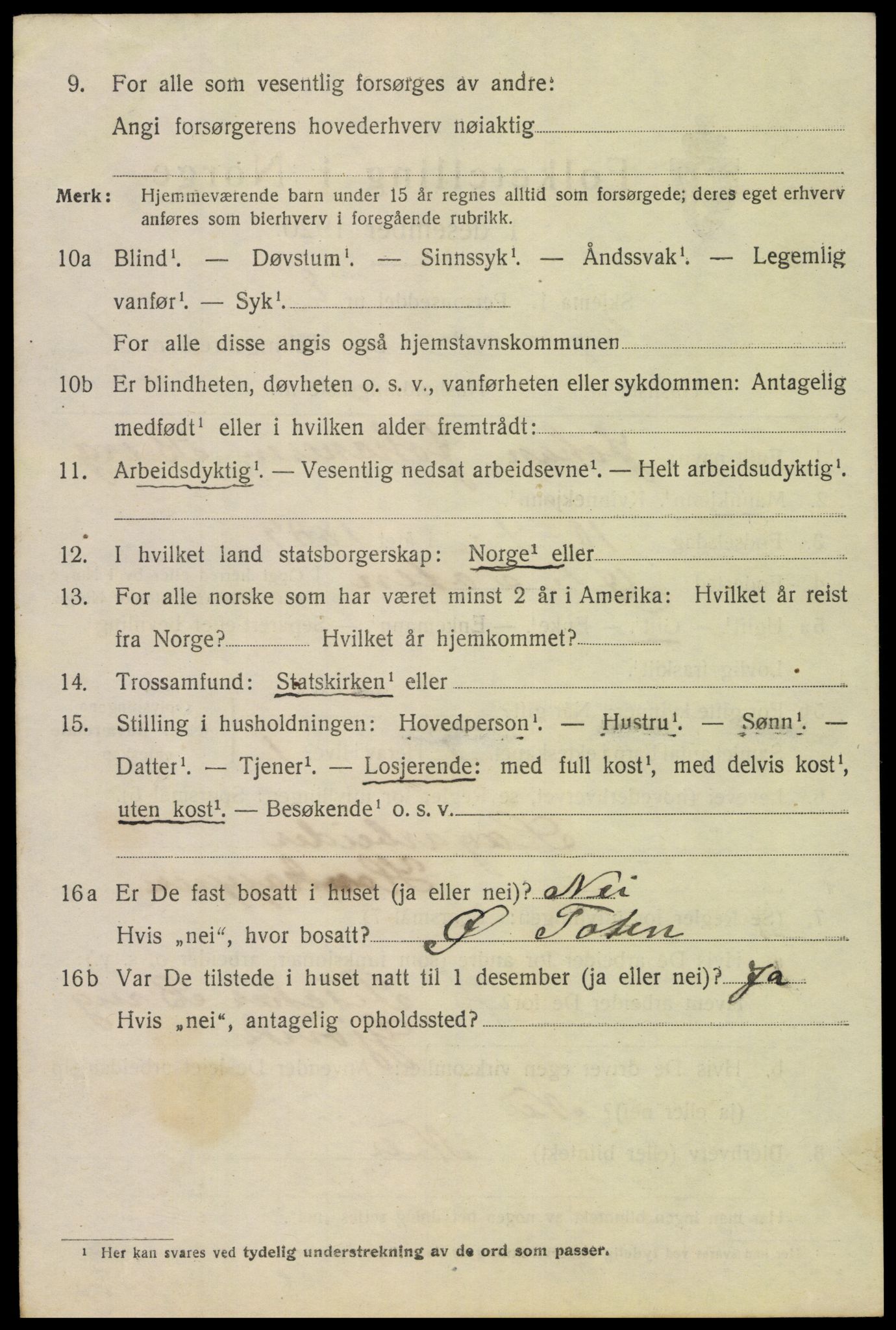 SAH, 1920 census for Gjøvik, 1920, p. 2409