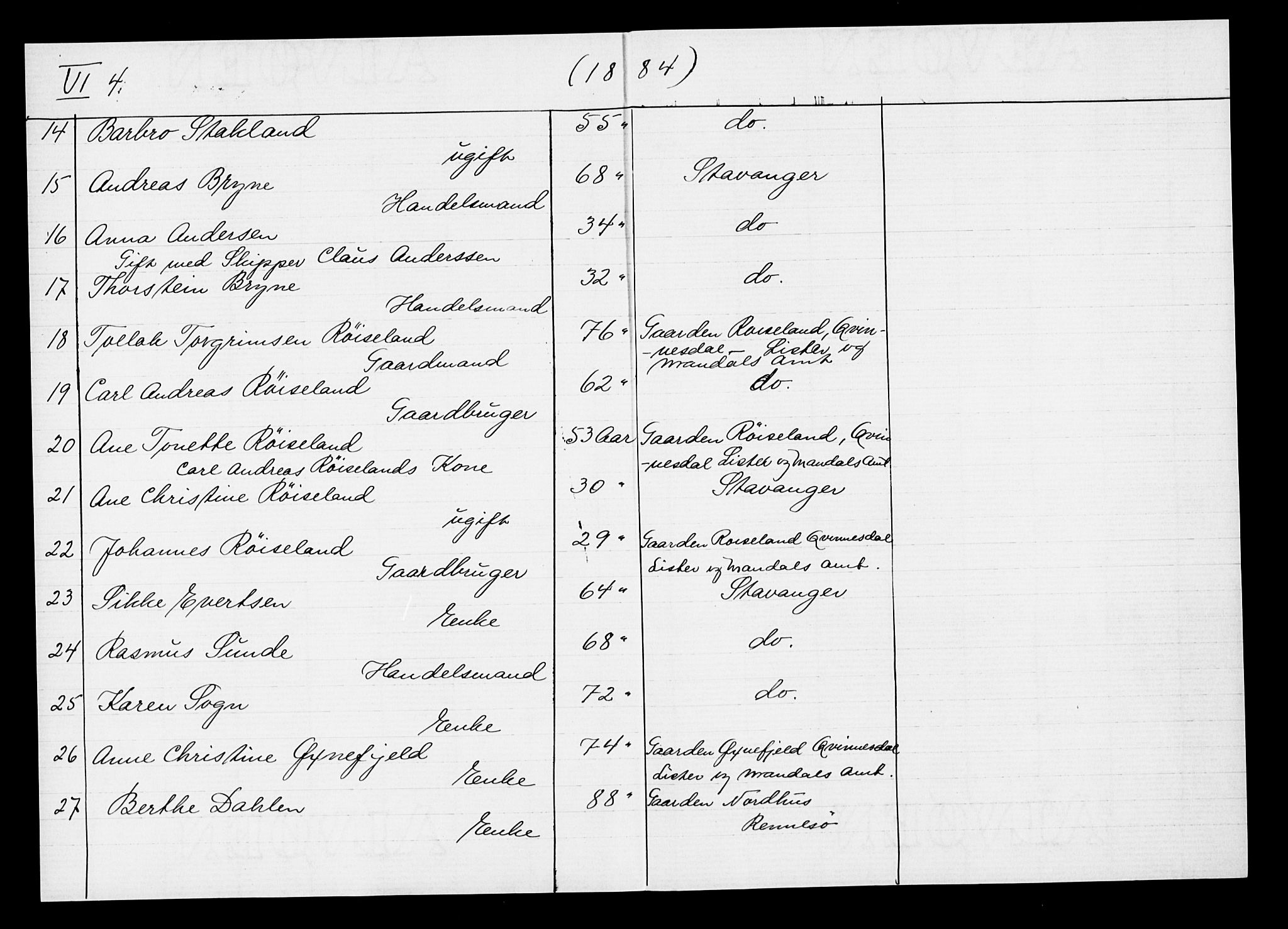 Pa 0160 - Vennenes Samfunn, Stavanger, AV/SAST-A-100269/F: Dissenter register no. -, 1840-1900