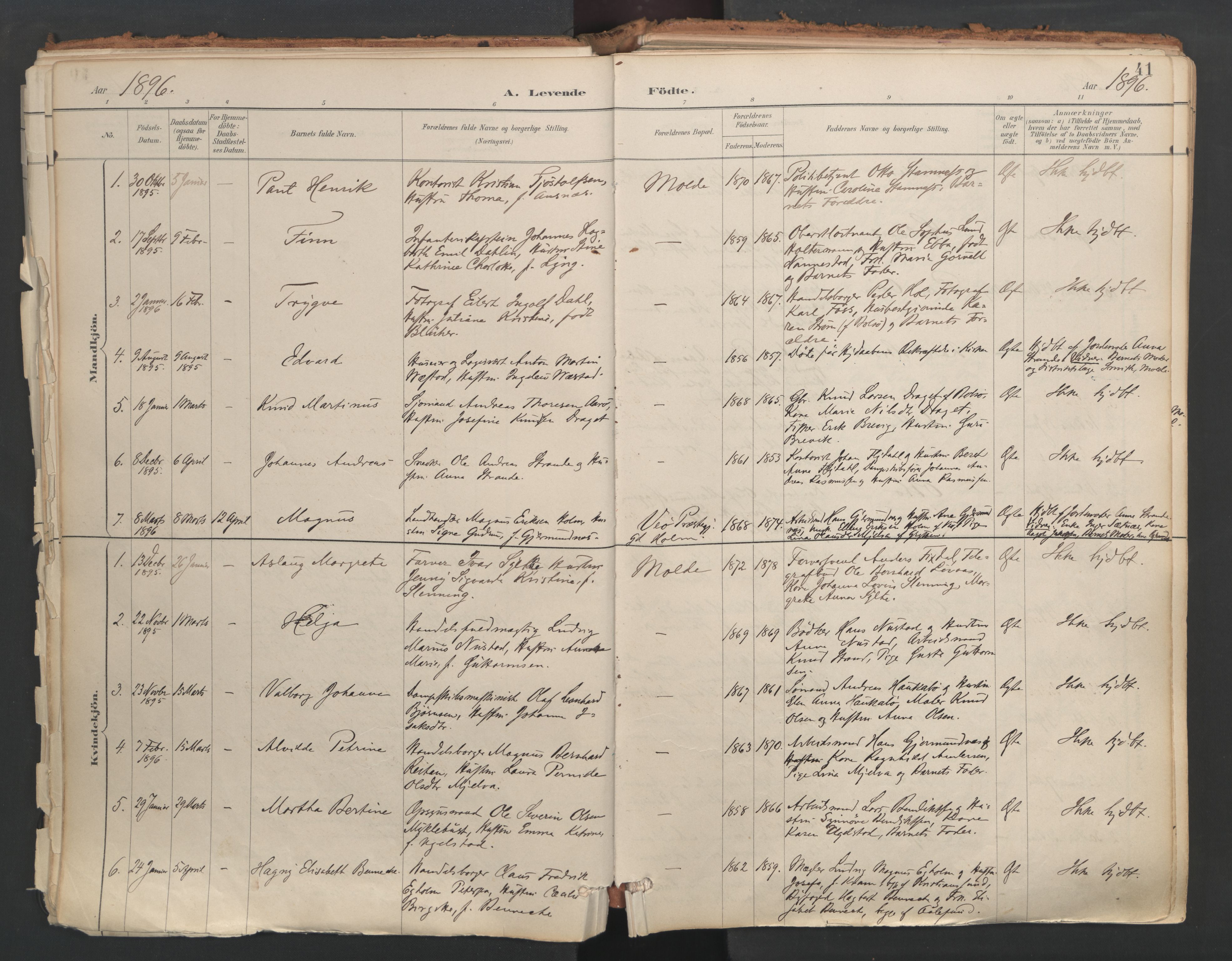 Ministerialprotokoller, klokkerbøker og fødselsregistre - Møre og Romsdal, AV/SAT-A-1454/558/L0692: Parish register (official) no. 558A06, 1887-1971, p. 41