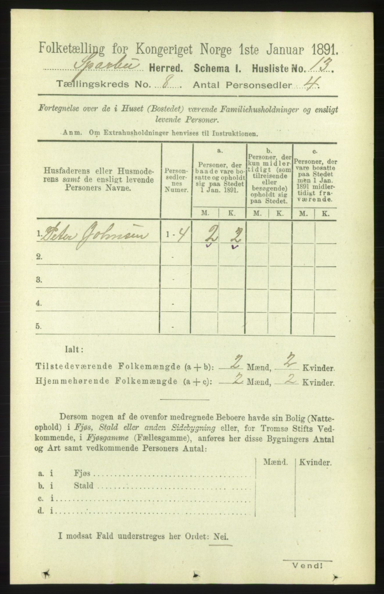 RA, 1891 census for 1731 Sparbu, 1891, p. 2773