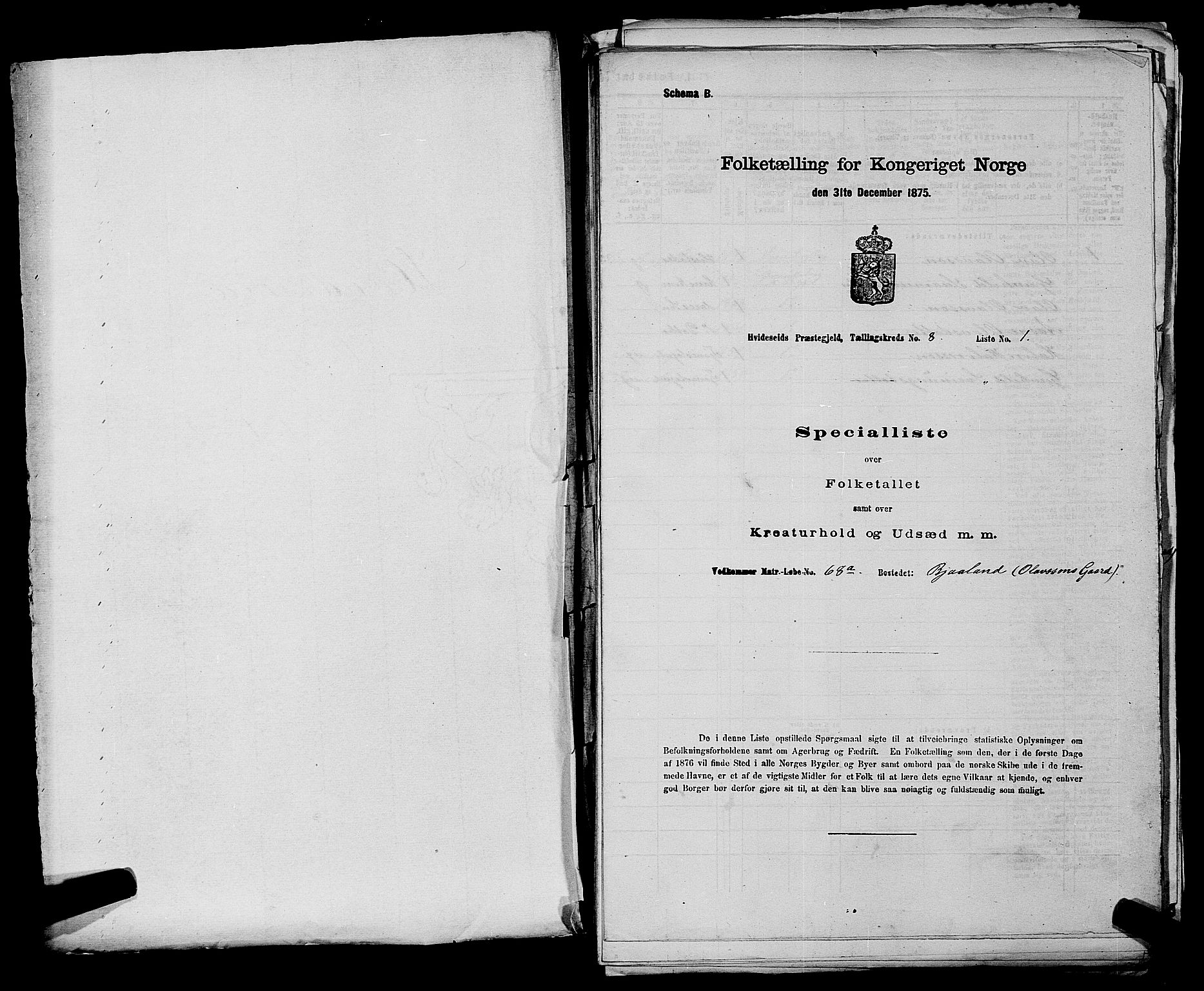 SAKO, 1875 census for 0829P Kviteseid, 1875, p. 673