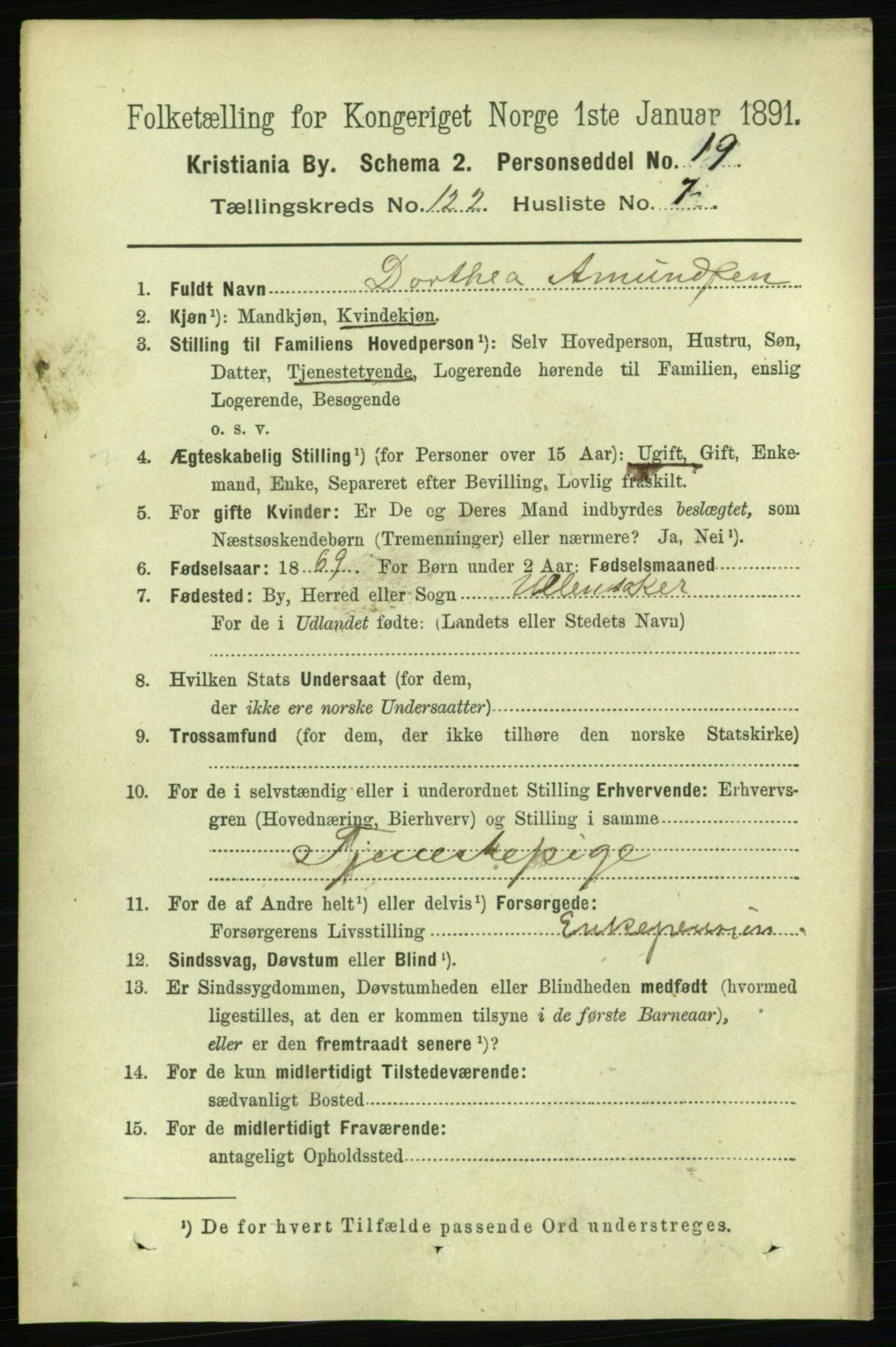 RA, 1891 census for 0301 Kristiania, 1891, p. 64912