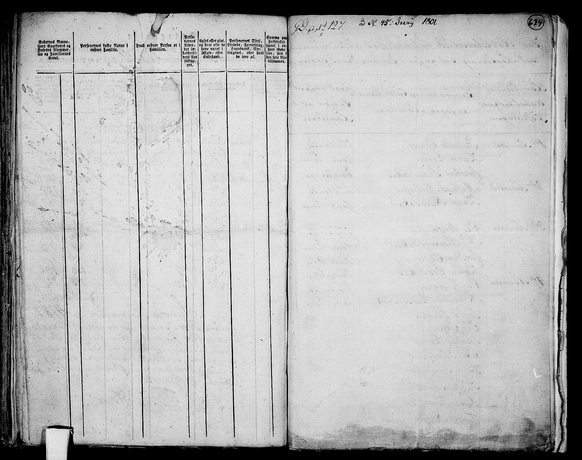 RA, 1801 census for 1001P Kristiansand, 1801, p. 623b-624a