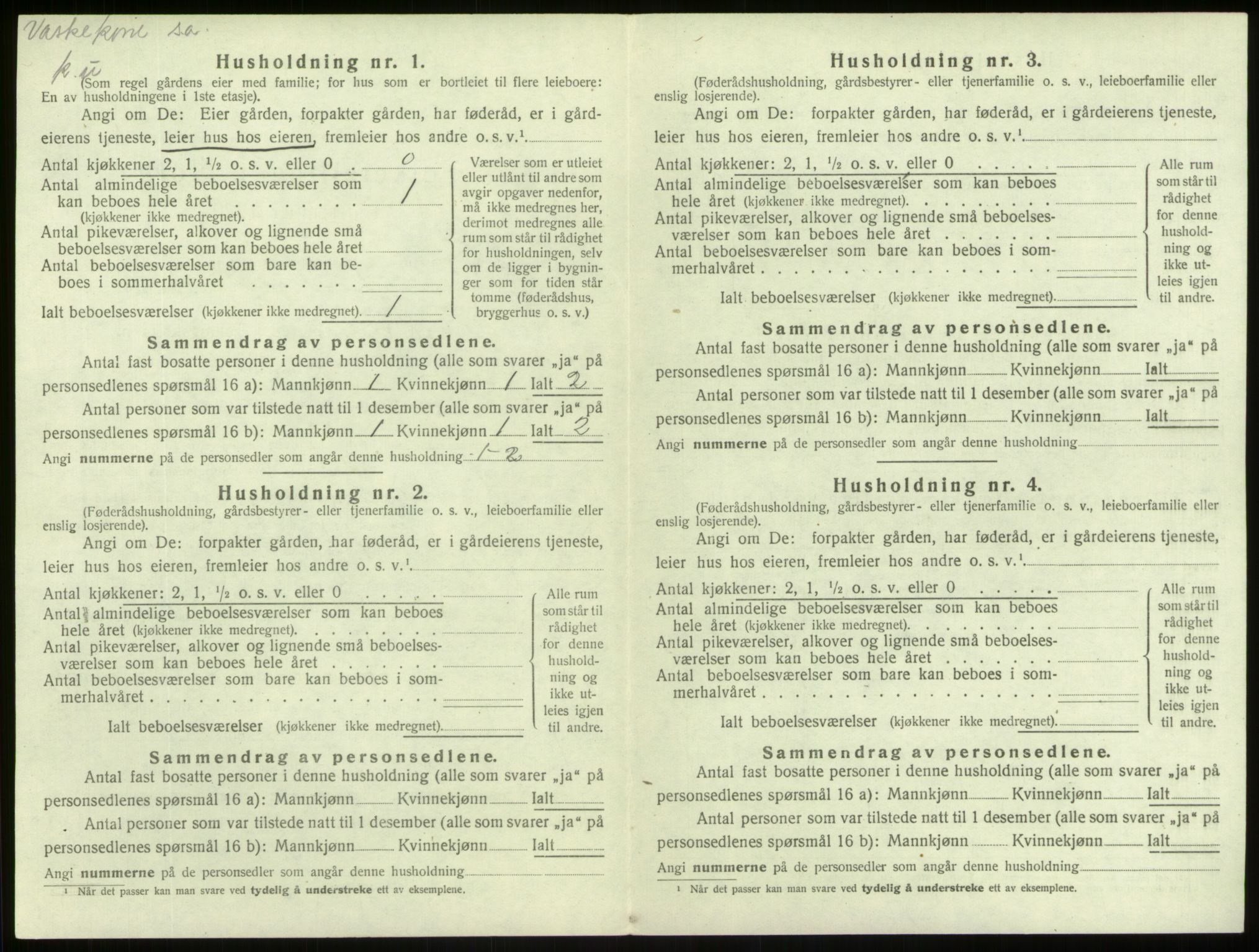 SAB, 1920 census for Lærdal, 1920, p. 384