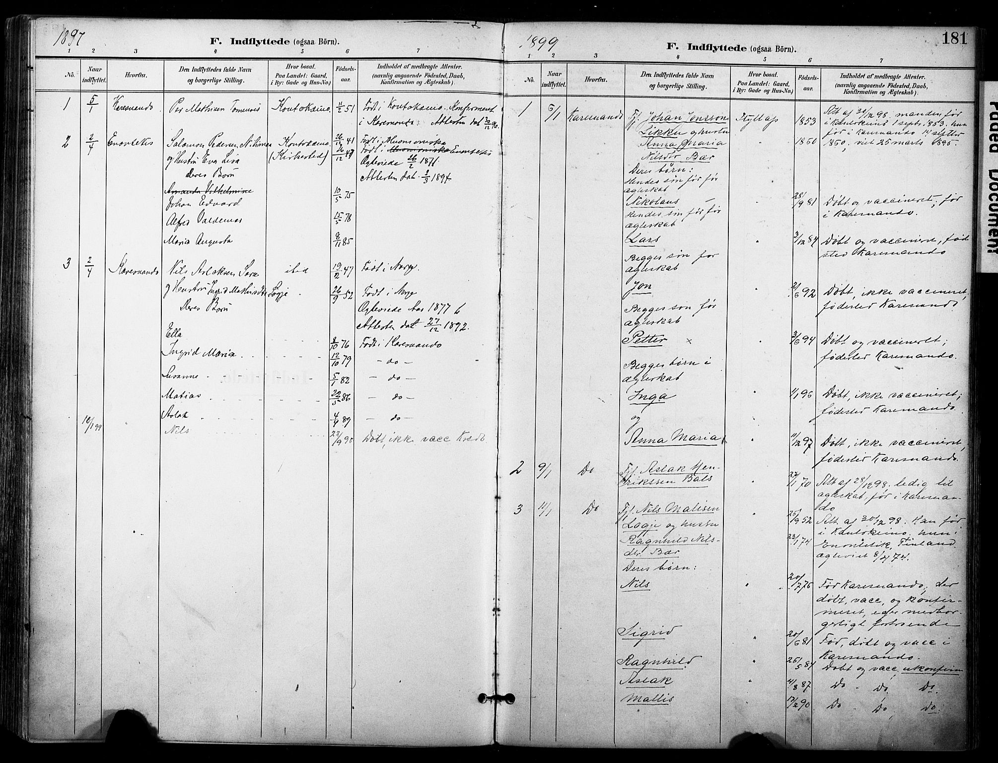 Kautokeino sokneprestembete, SATØ/S-1340/H/Ha/L0005.kirke: Parish register (official) no. 5, 1896-1916, p. 181