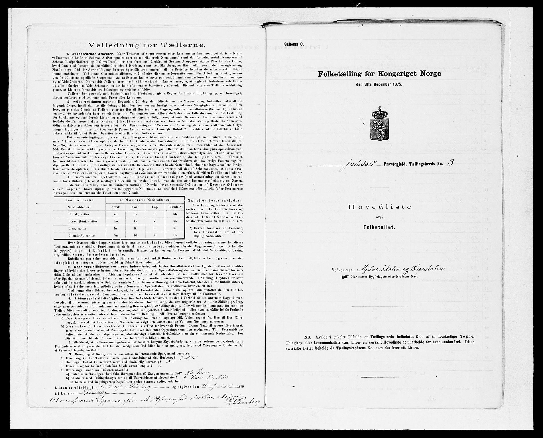 SAB, 1875 census for 1427P Jostedal, 1875, p. 6