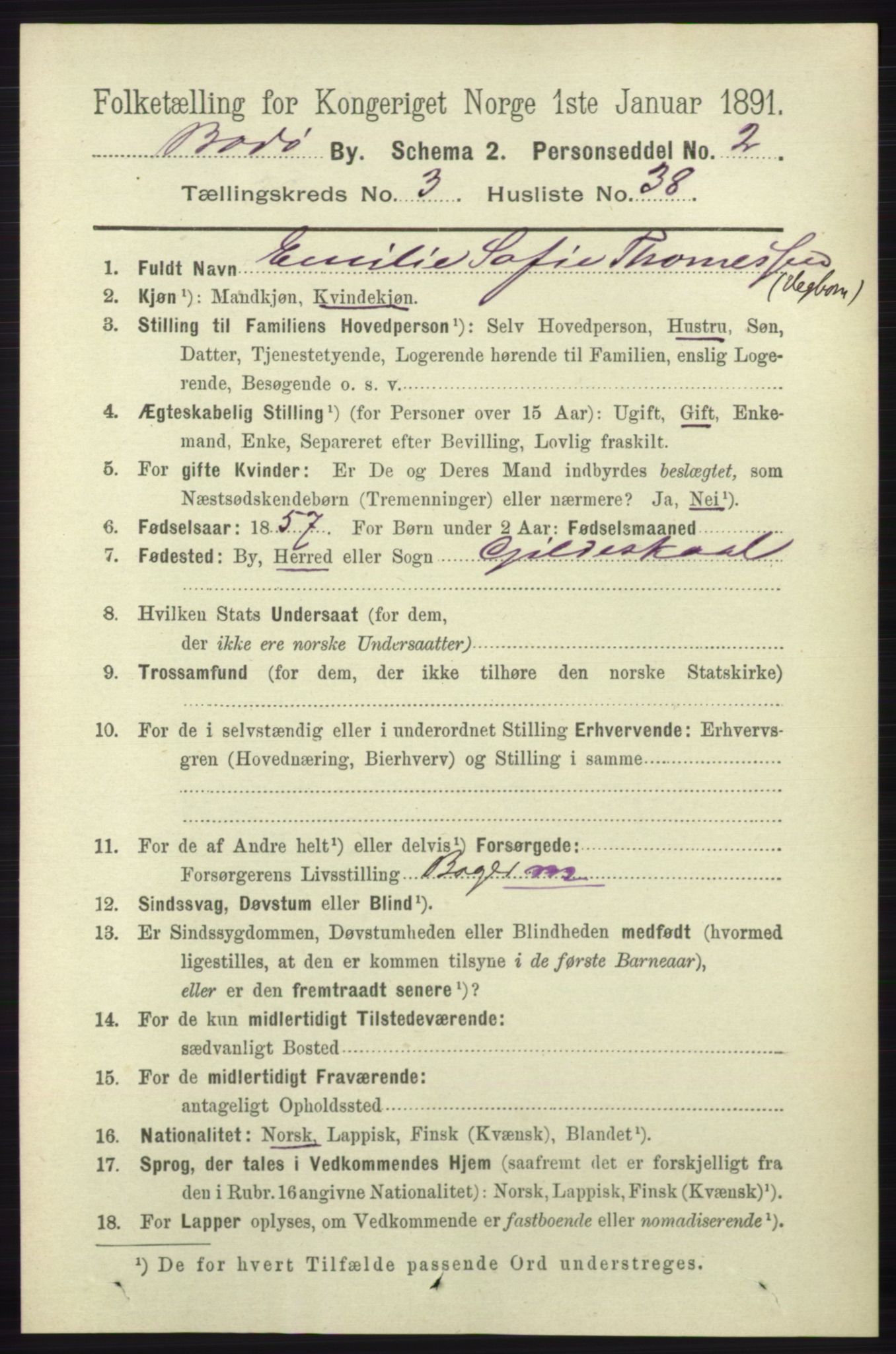 RA, 1891 census for 1804 Bodø, 1891, p. 2544