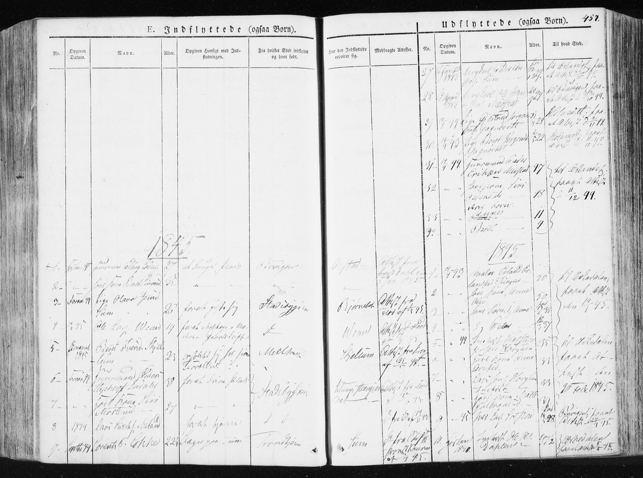 Ministerialprotokoller, klokkerbøker og fødselsregistre - Sør-Trøndelag, SAT/A-1456/665/L0771: Parish register (official) no. 665A06, 1830-1856, p. 457
