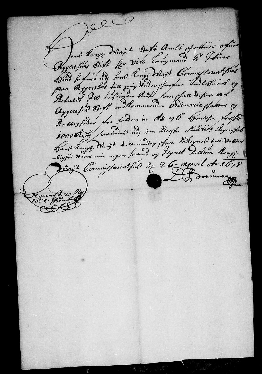 Rentekammeret inntil 1814, Reviderte regnskaper, Stiftamtstueregnskaper, Landkommissariatet på Akershus og Akershus stiftamt, AV/RA-EA-5869/R/Rb/L0120: Akershus stiftamt, 1673-1676