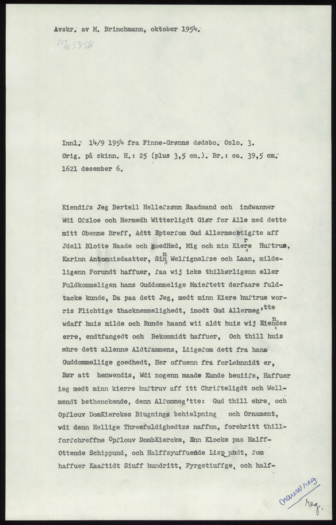 Samlinger til kildeutgivelse, Diplomavskriftsamlingen, RA/EA-4053/H/Ha, p. 1035