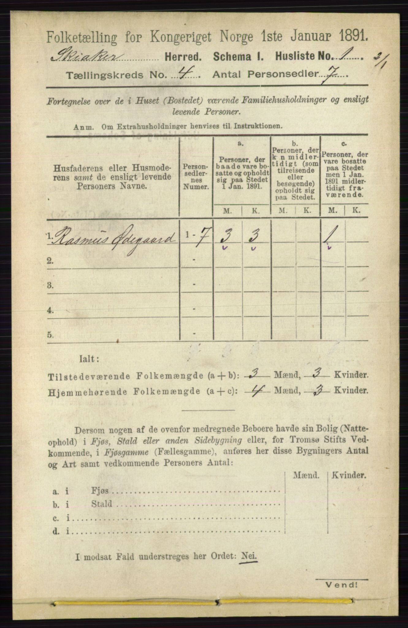 RA, 1891 census for 0513 Skjåk, 1891, p. 1296