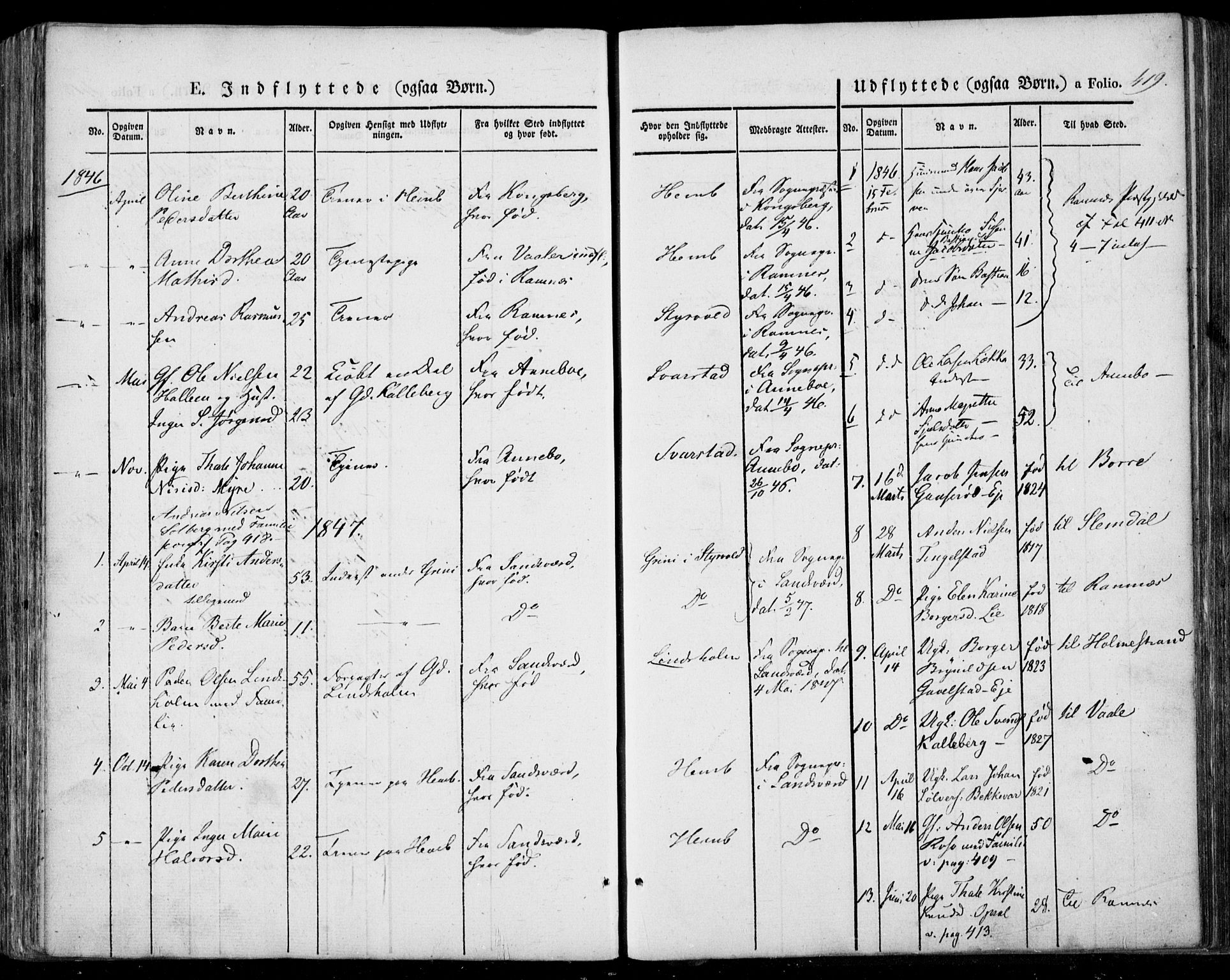 Lardal kirkebøker, AV/SAKO-A-350/F/Fa/L0006: Parish register (official) no. I 6, 1835-1860, p. 419