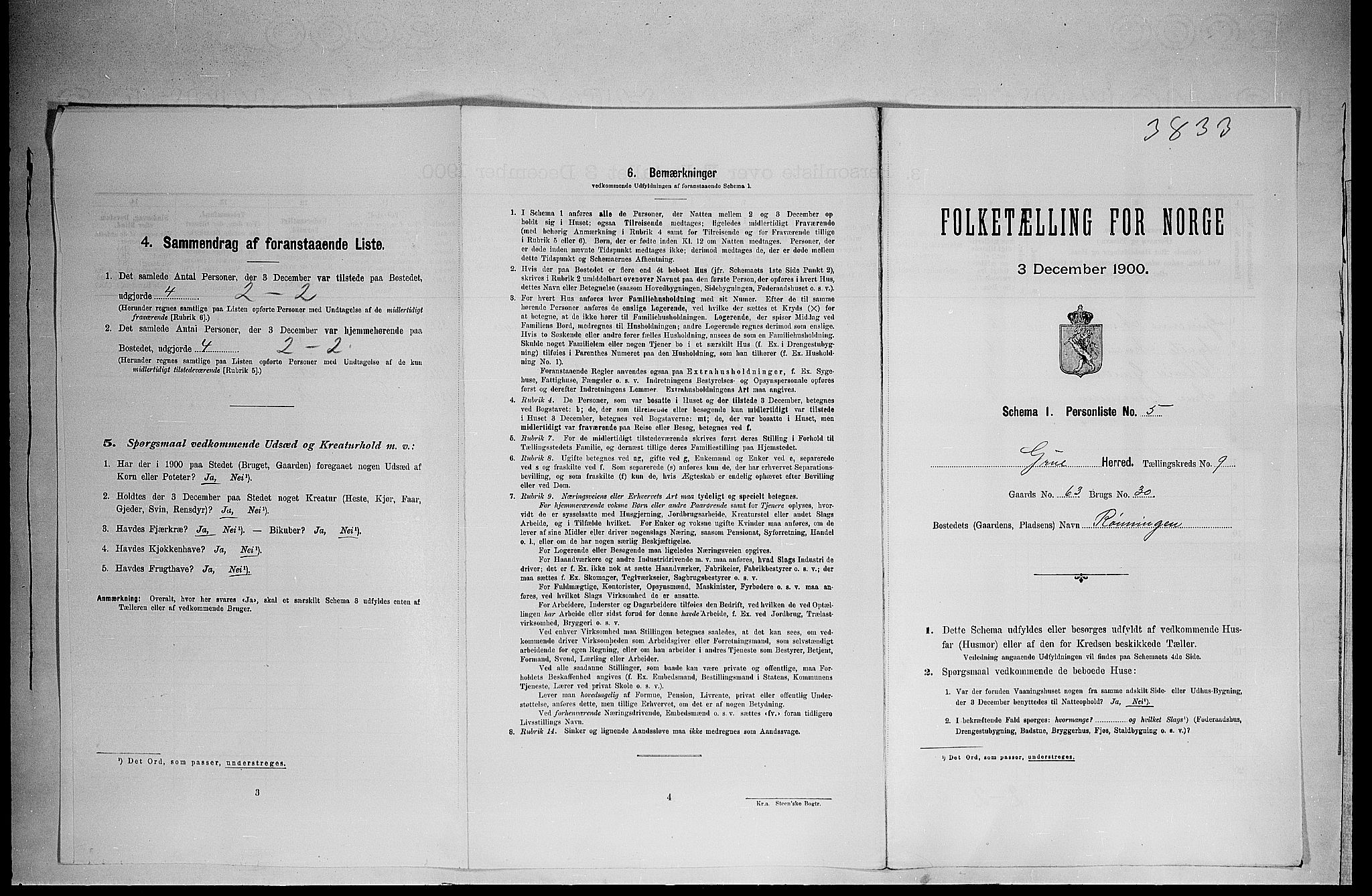 SAH, 1900 census for Grue, 1900, p. 1467