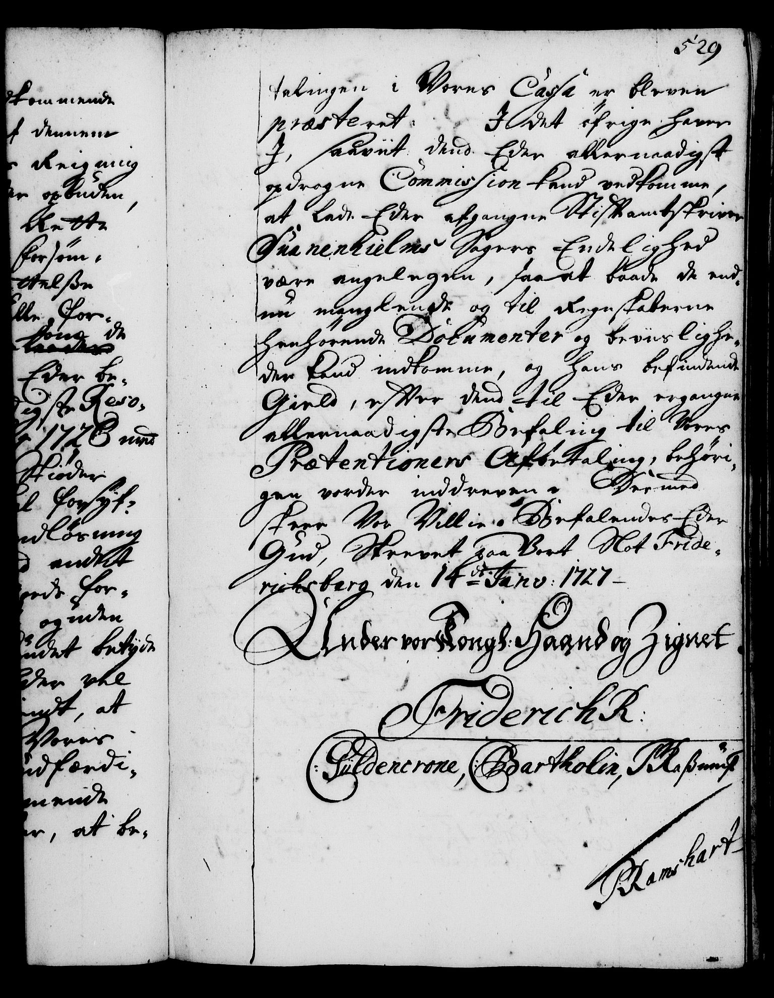 Rentekammeret, Kammerkanselliet, RA/EA-3111/G/Gg/Gga/L0002: Norsk ekspedisjonsprotokoll med register (merket RK 53.2), 1723-1727, p. 529