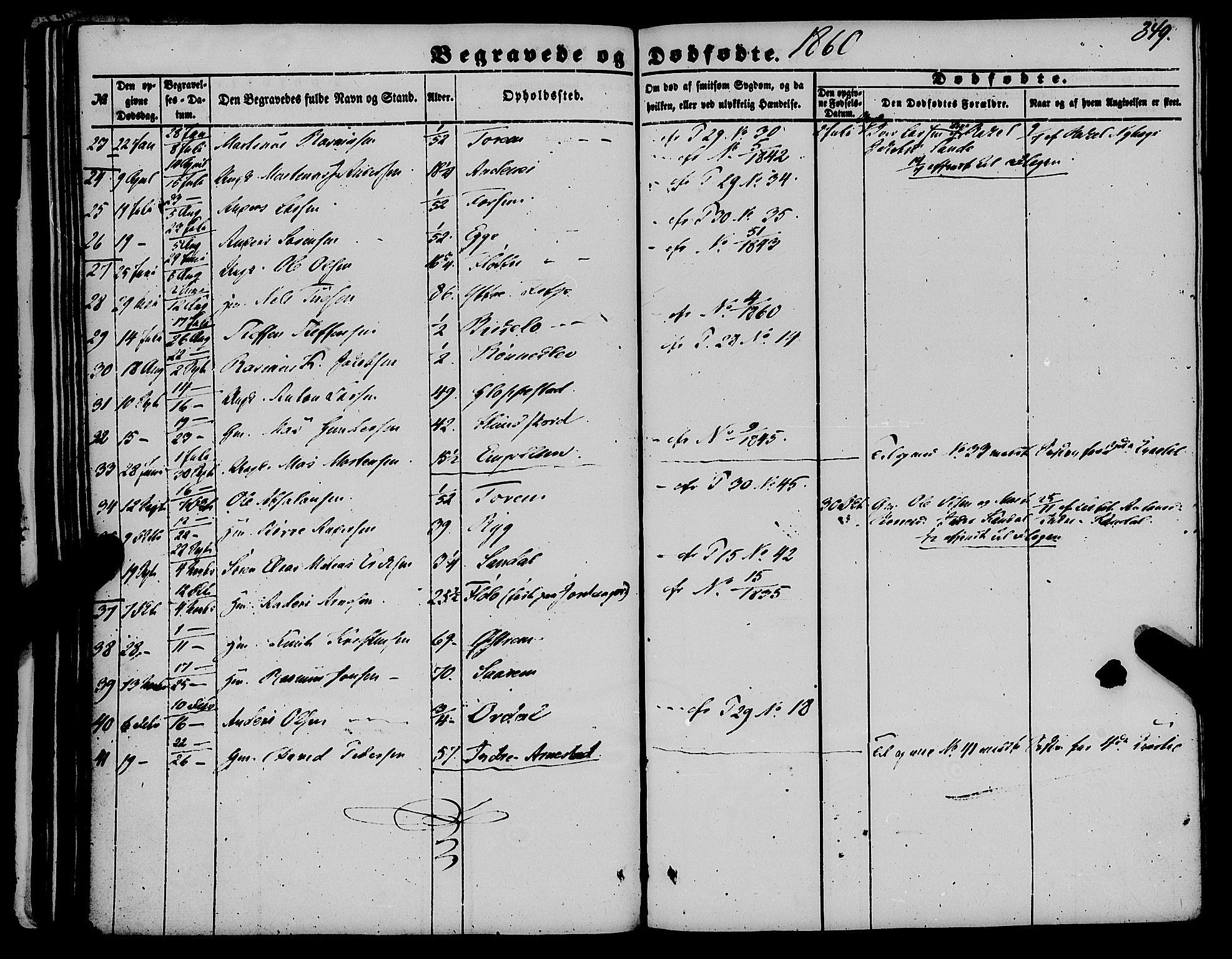 Gloppen sokneprestembete, AV/SAB-A-80101/H/Haa/Haaa/L0009: Parish register (official) no. A 9, 1855-1870, p. 349