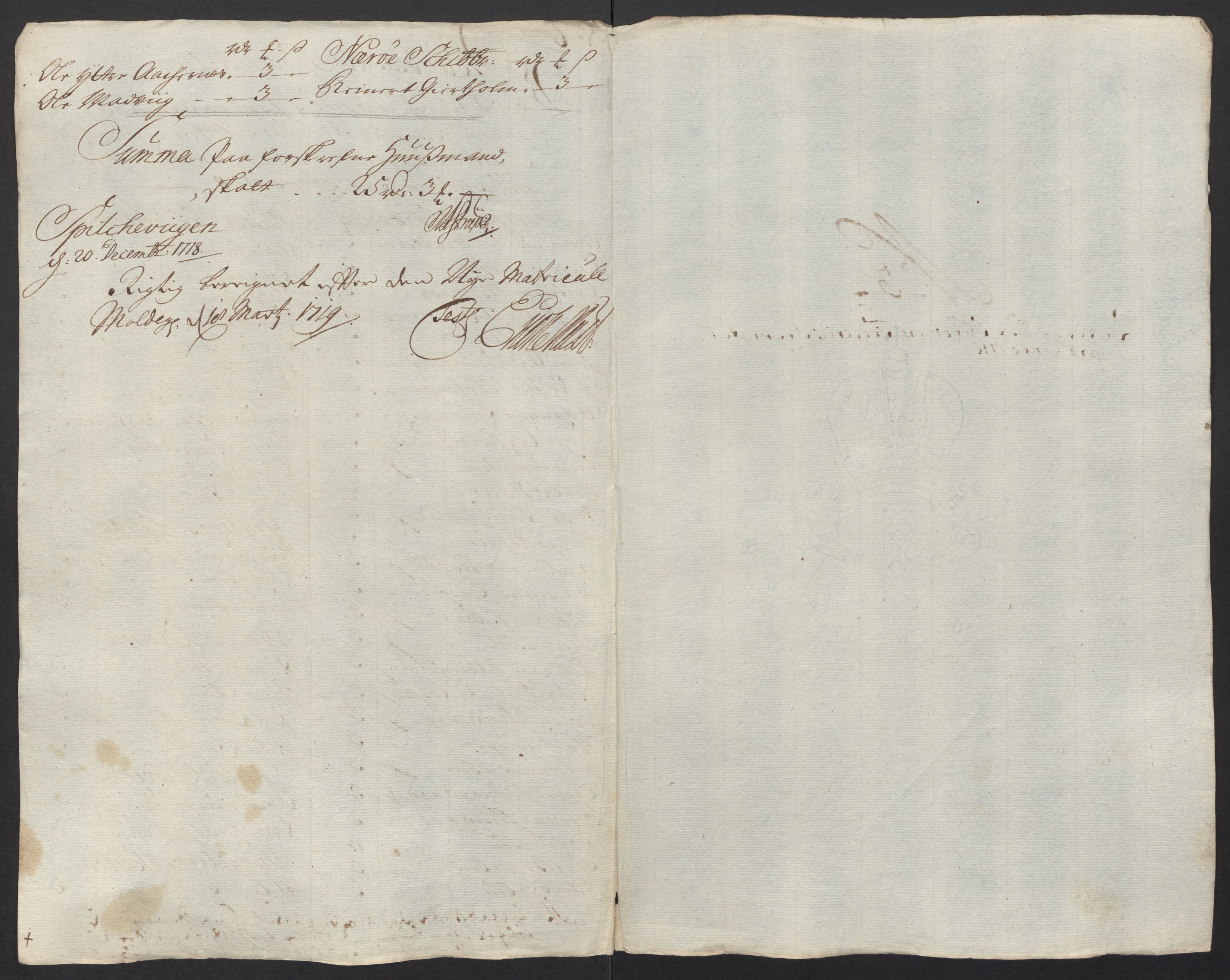 Rentekammeret inntil 1814, Reviderte regnskaper, Fogderegnskap, RA/EA-4092/R54/L3570: Fogderegnskap Sunnmøre, 1718, p. 38