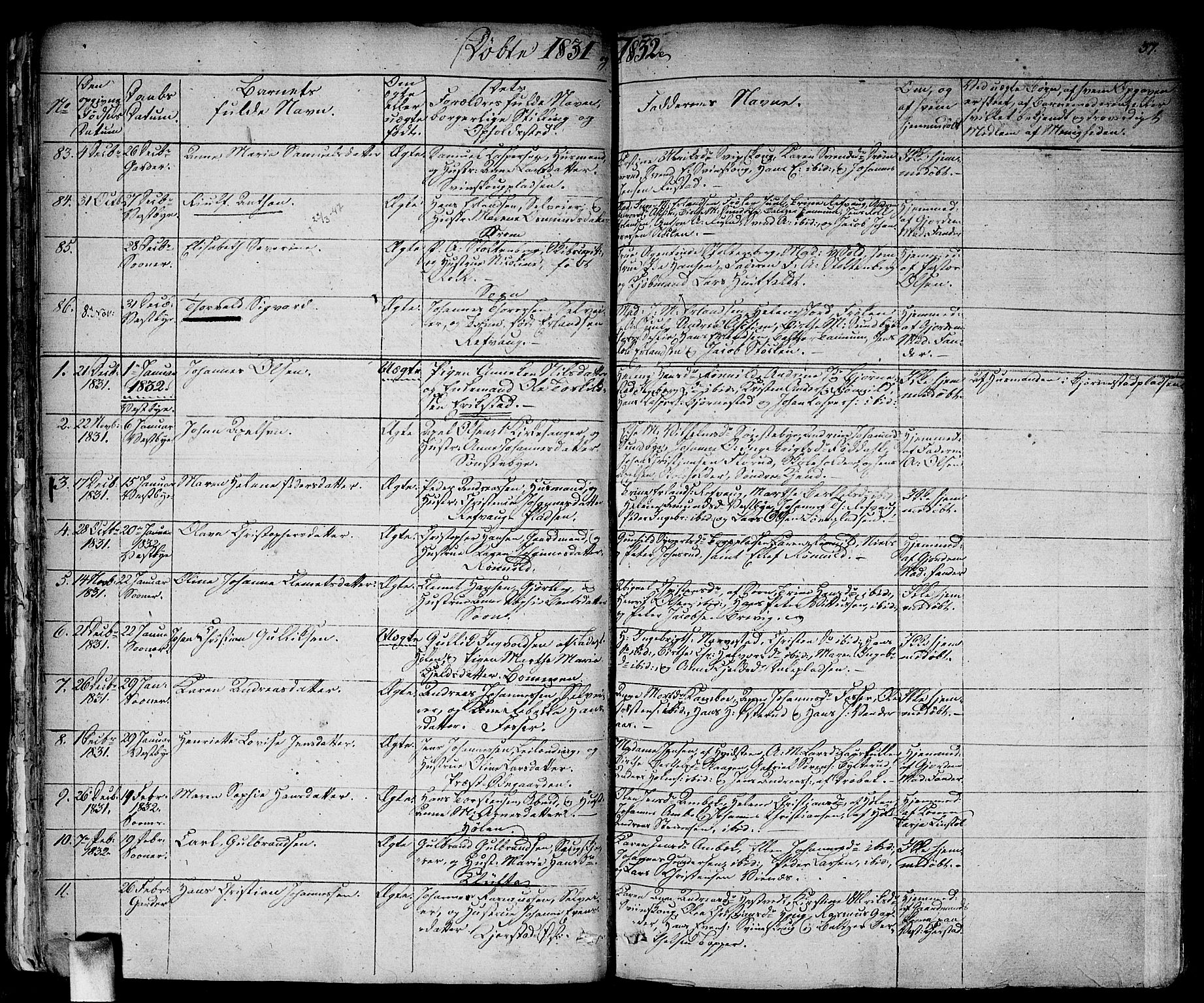 Vestby prestekontor Kirkebøker, AV/SAO-A-10893/F/Fa/L0006: Parish register (official) no. I 6, 1827-1849, p. 37