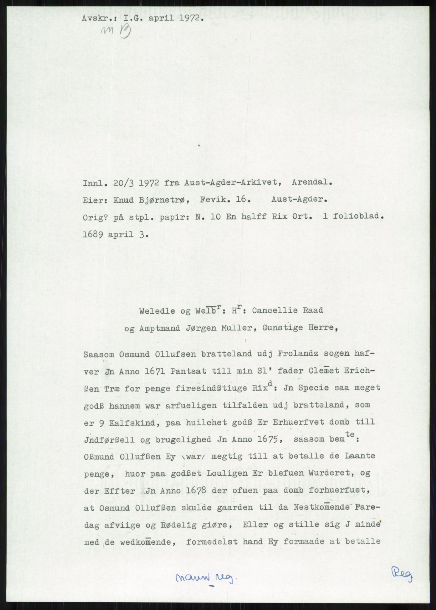 Samlinger til kildeutgivelse, Diplomavskriftsamlingen, AV/RA-EA-4053/H/Ha, p. 444