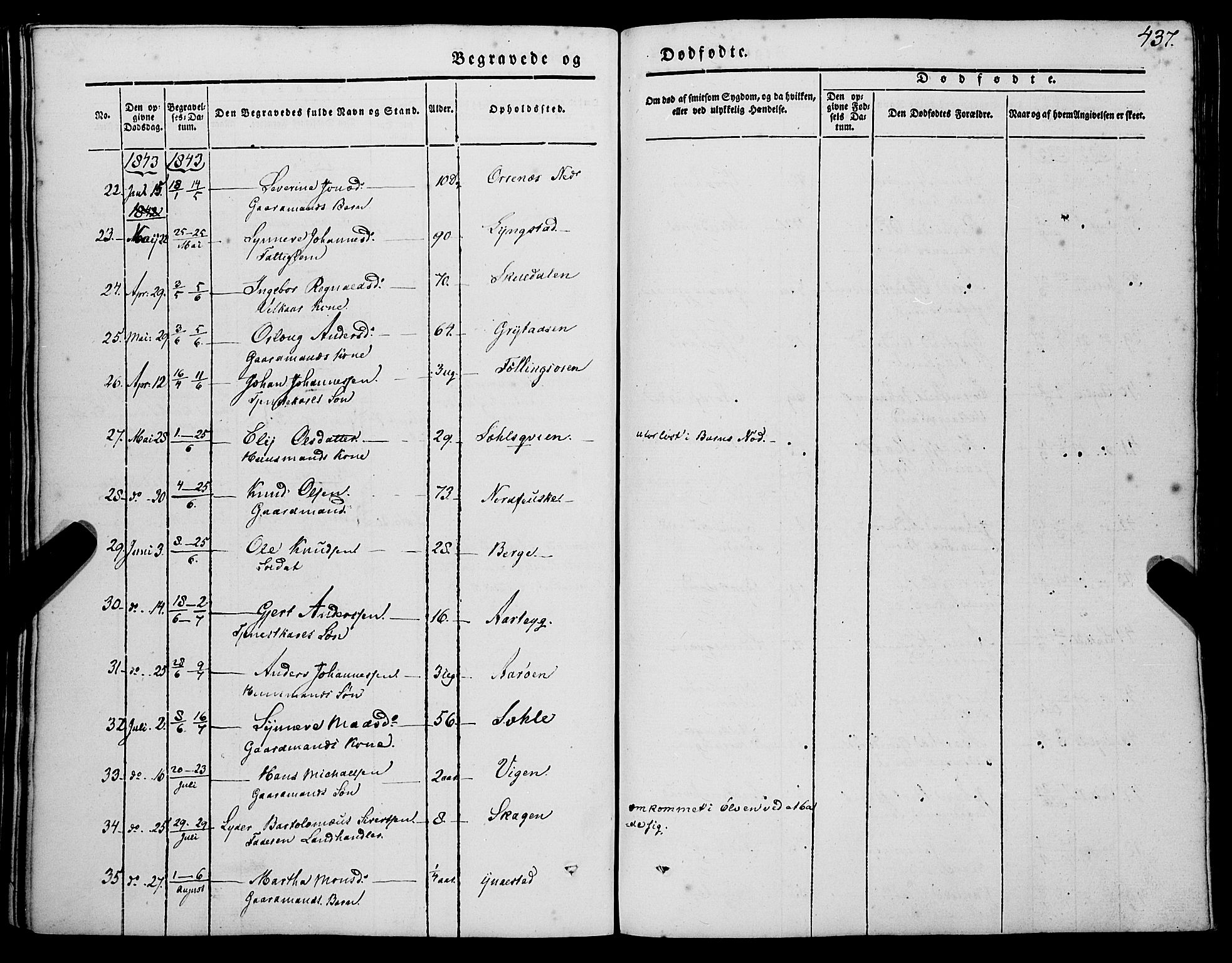 Gaular sokneprestembete, AV/SAB-A-80001/H/Haa: Parish register (official) no. A 4II, 1841-1859, p. 437