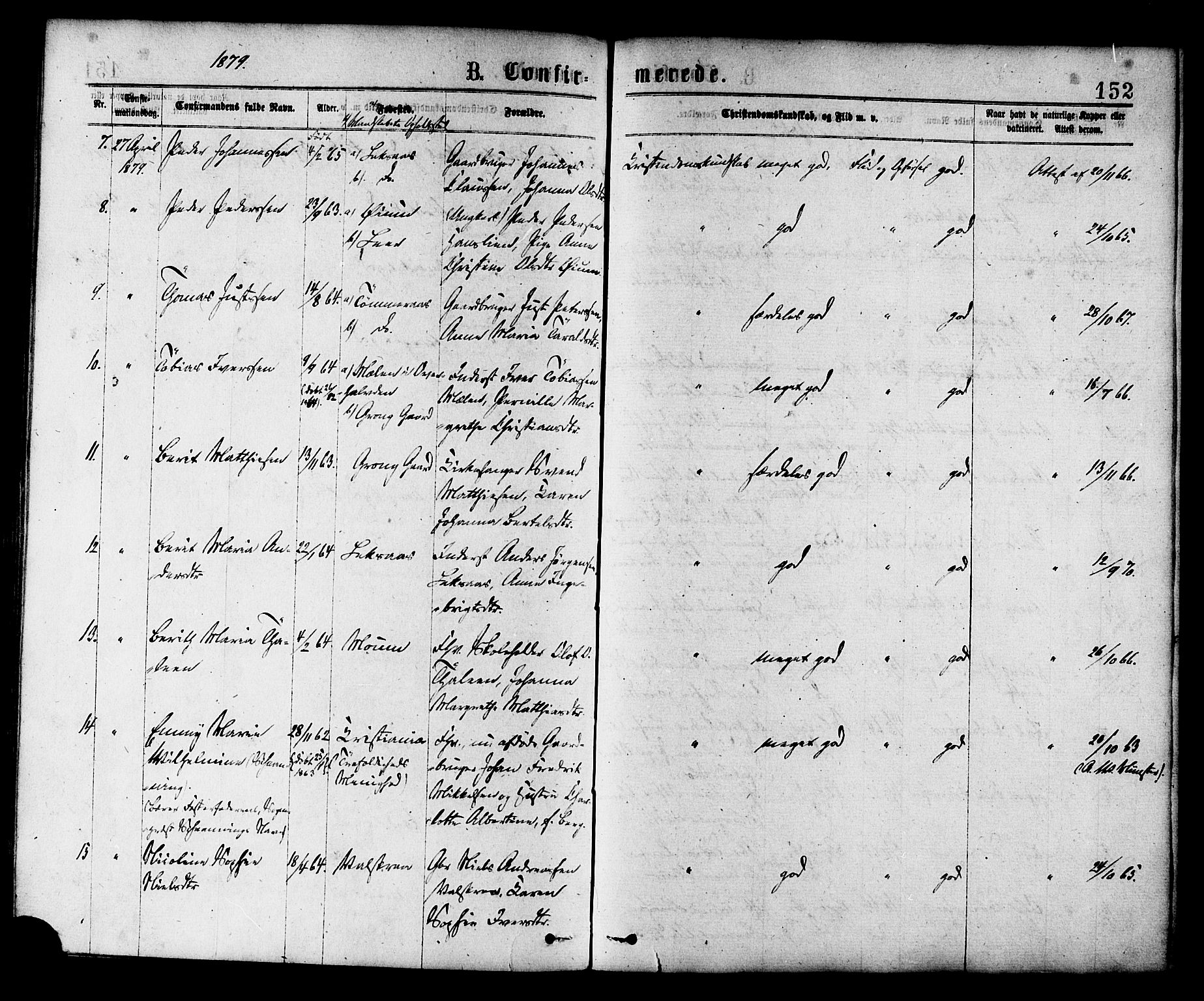 Ministerialprotokoller, klokkerbøker og fødselsregistre - Nord-Trøndelag, AV/SAT-A-1458/758/L0516: Parish register (official) no. 758A03 /1, 1869-1879, p. 152