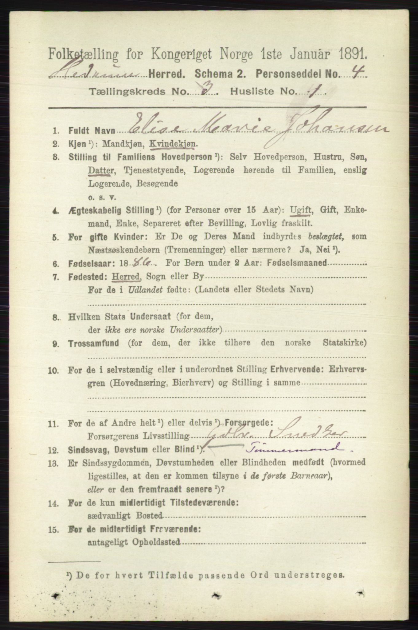 RA, 1891 census for 0727 Hedrum, 1891, p. 984