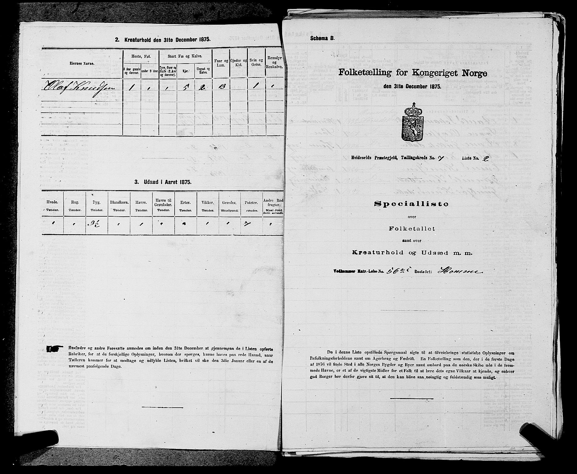 SAKO, 1875 census for 0829P Kviteseid, 1875, p. 577