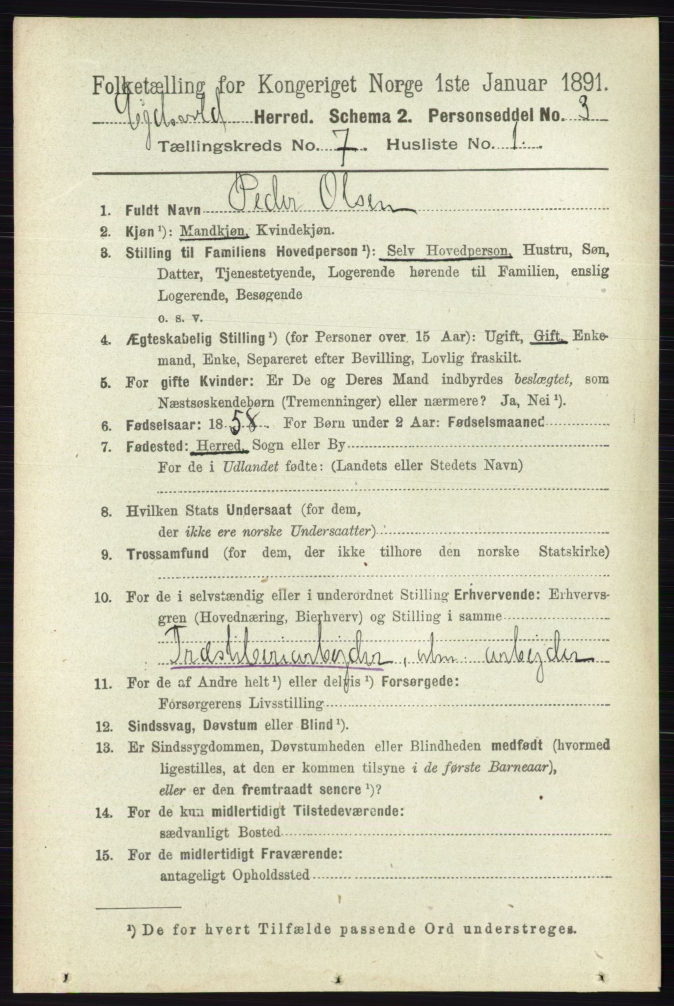 RA, 1891 census for 0237 Eidsvoll, 1891, p. 4600