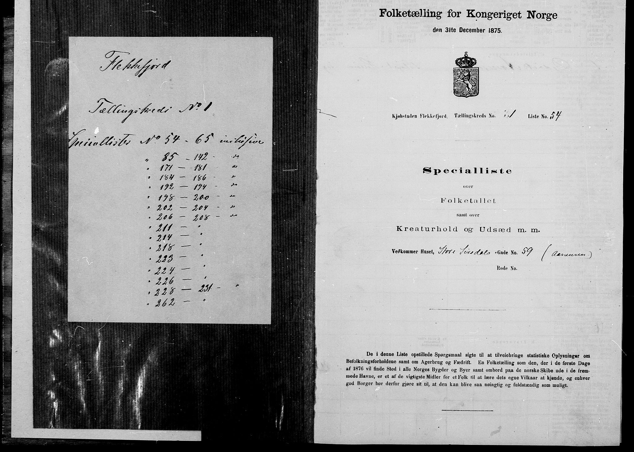 SAK, 1875 census for 1004B Flekkefjord/Flekkefjord, 1875, p. 12