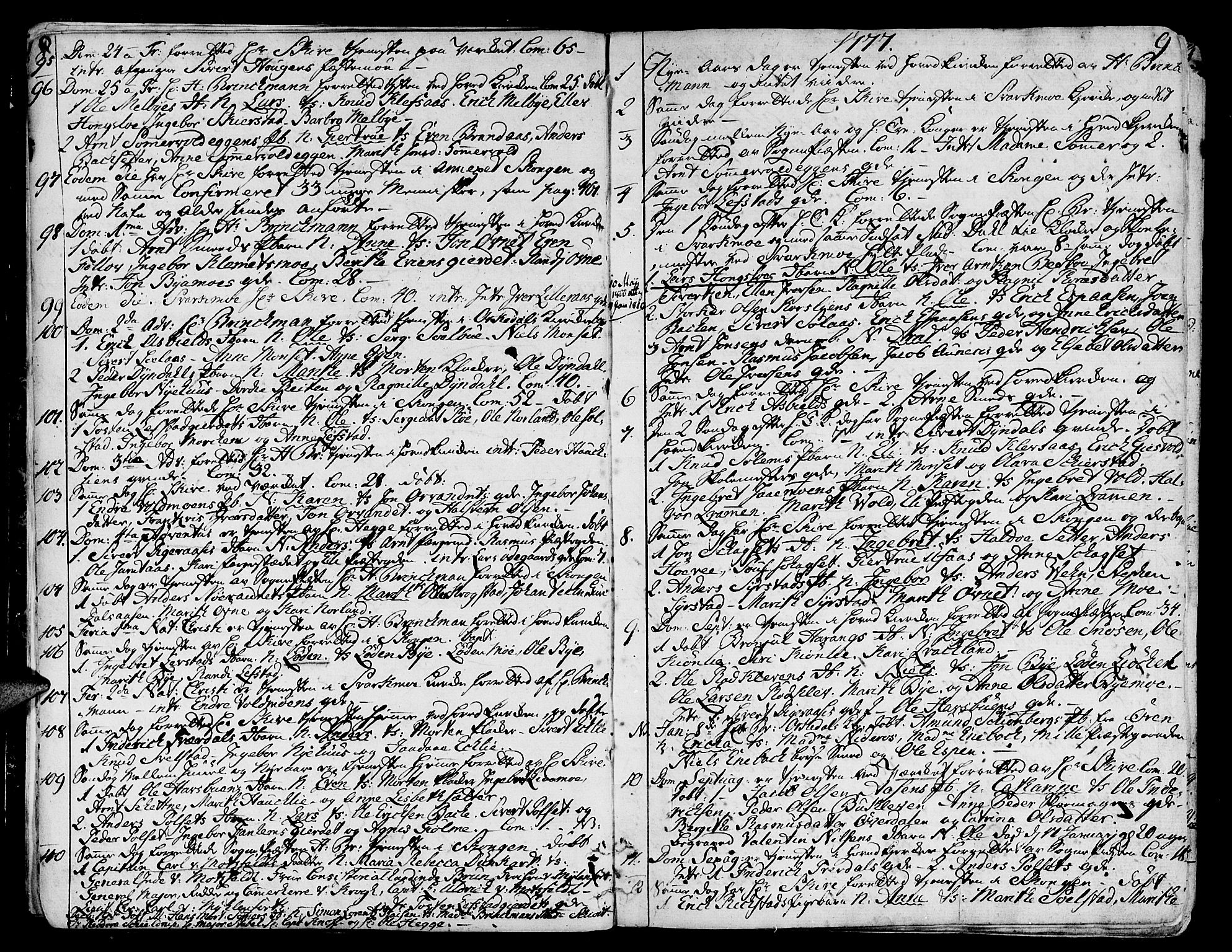 Ministerialprotokoller, klokkerbøker og fødselsregistre - Sør-Trøndelag, SAT/A-1456/668/L0802: Parish register (official) no. 668A02, 1776-1799, p. 8-9