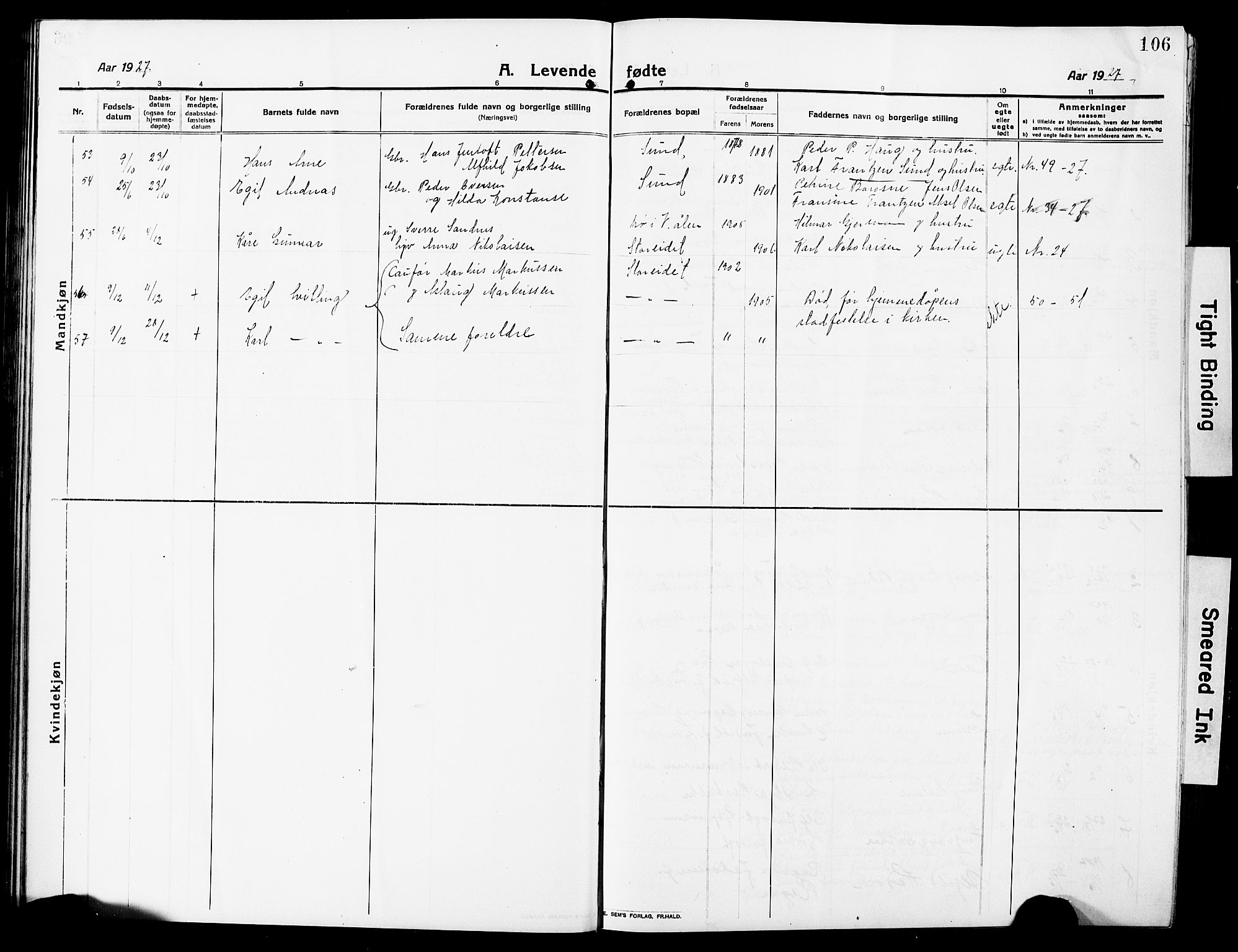 Ministerialprotokoller, klokkerbøker og fødselsregistre - Nordland, AV/SAT-A-1459/881/L1169: Parish register (copy) no. 881C06, 1912-1930, p. 106