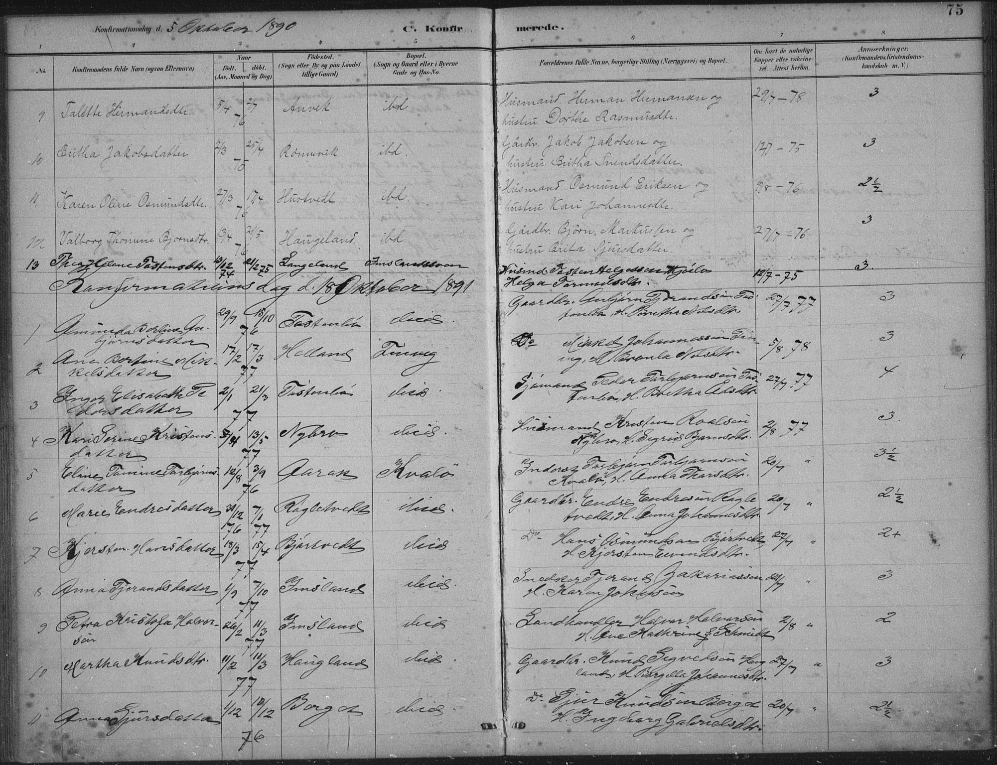 Vikedal sokneprestkontor, AV/SAST-A-101840/01/IV: Parish register (official) no. A 12, 1886-1929, p. 75