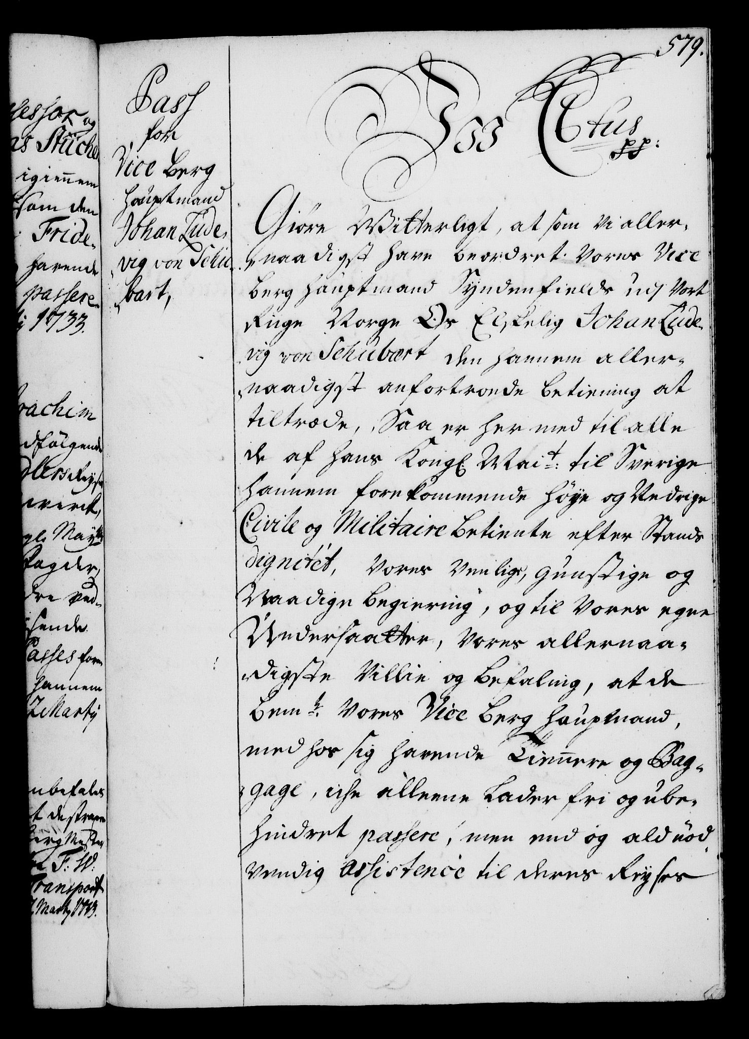 Rentekammeret, Kammerkanselliet, RA/EA-3111/G/Gg/Gga/L0003: Norsk ekspedisjonsprotokoll med register (merket RK 53.3), 1727-1734, p. 579