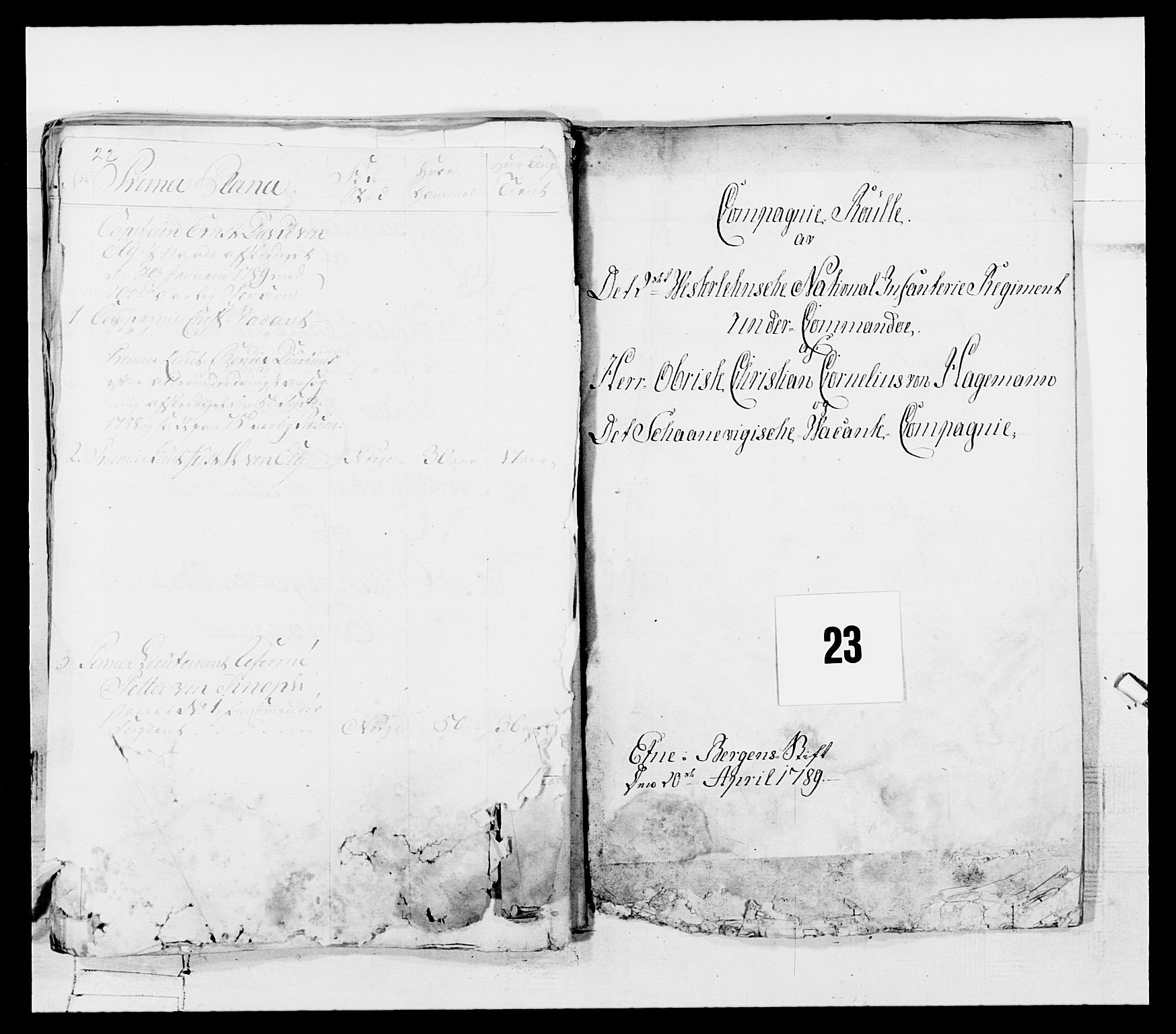 Generalitets- og kommissariatskollegiet, Det kongelige norske kommissariatskollegium, RA/EA-5420/E/Eh/L0107: 2. Vesterlenske nasjonale infanteriregiment, 1782-1789, p. 475