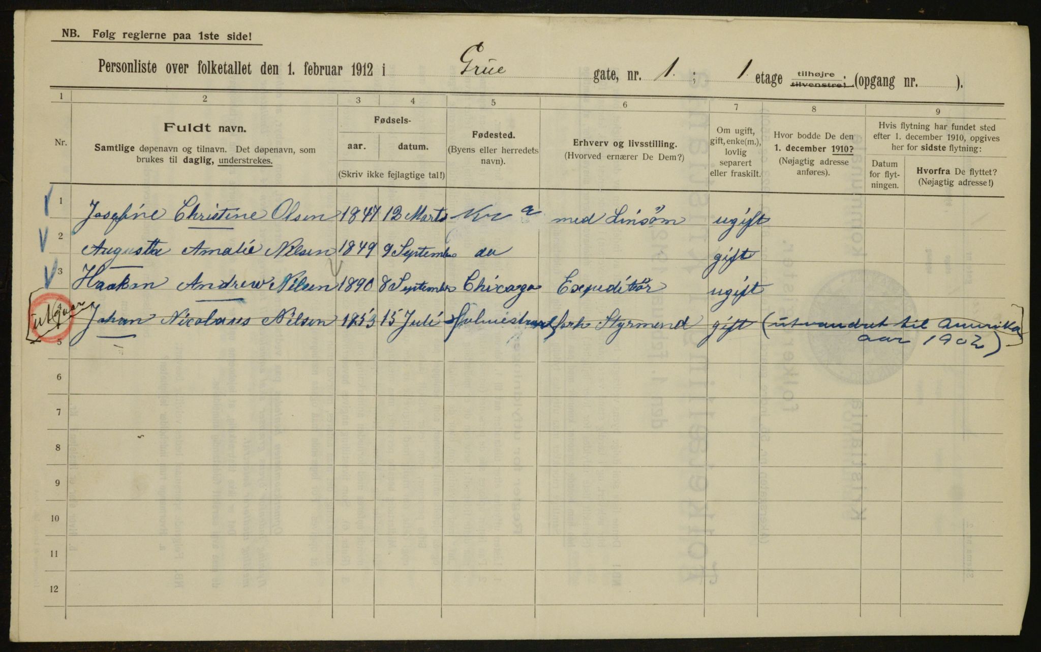 OBA, Municipal Census 1912 for Kristiania, 1912, p. 30054