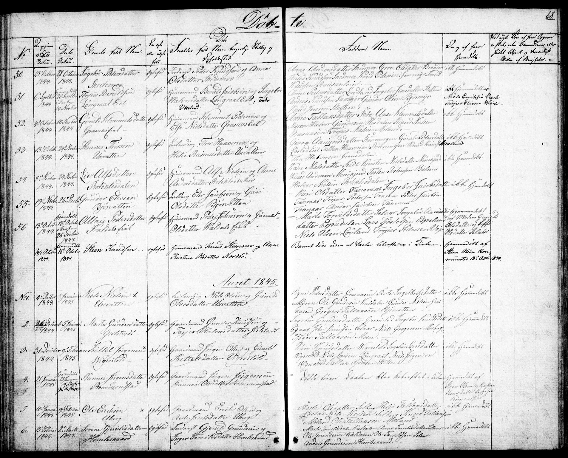 Gjerstad sokneprestkontor, SAK/1111-0014/F/Fb/Fbb/L0002: Parish register (copy) no. B 2, 1831-1862, p. 68