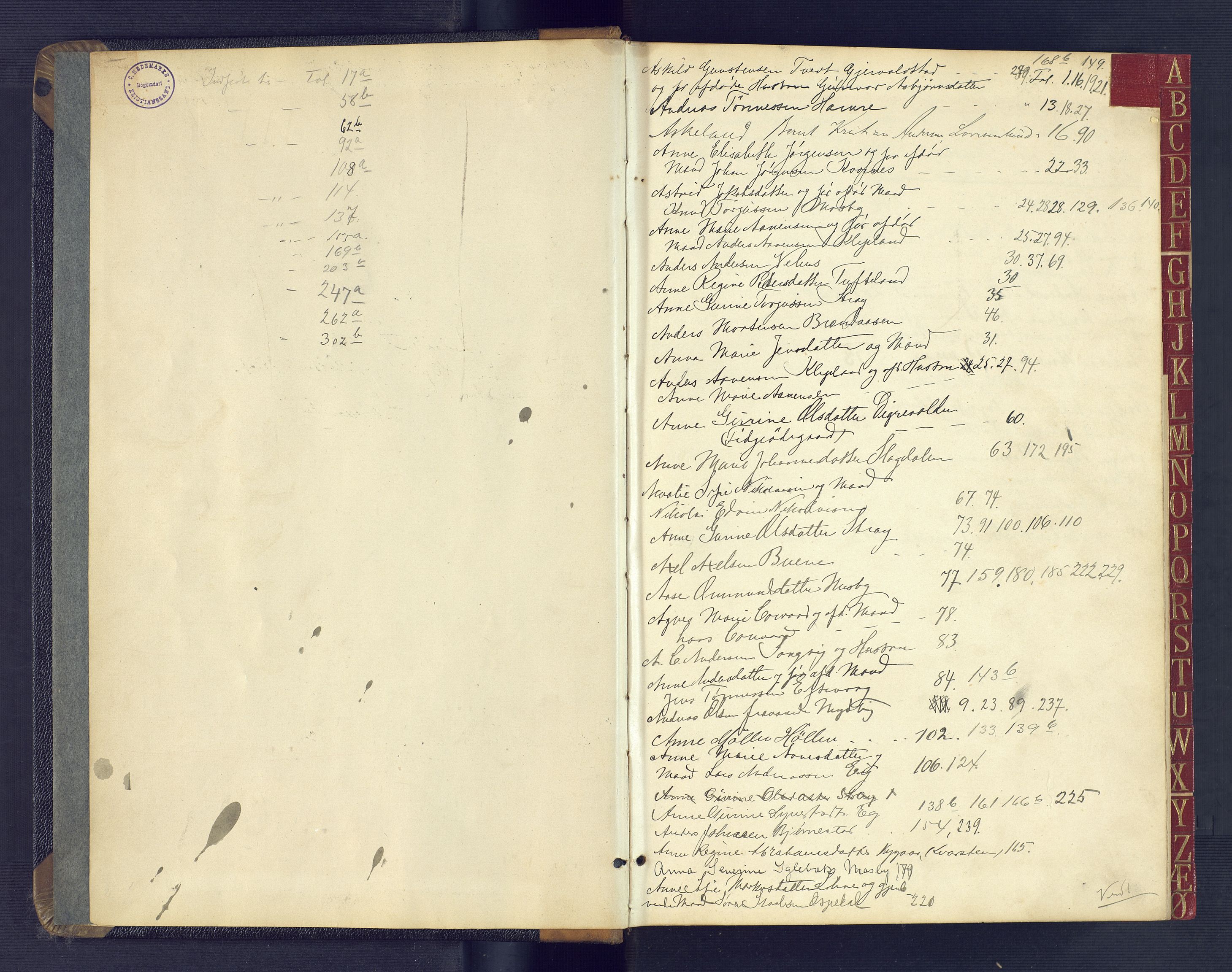 Torridal sorenskriveri, SAK/1221-0012/H/Hc/L0019: Skifteforhandlingsprotokoll med navneregister nr. 5, 1899-1903