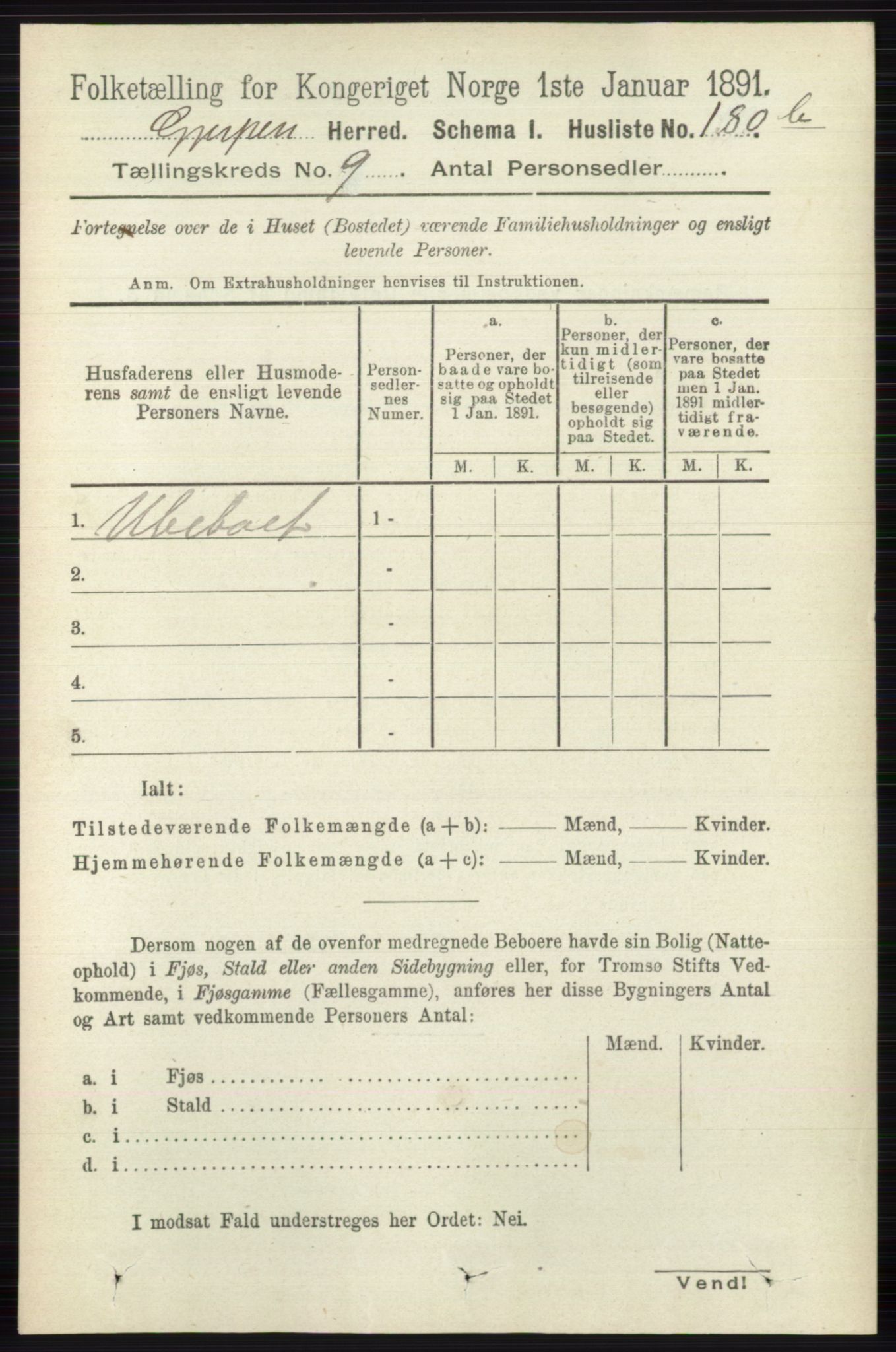 RA, 1891 census for 0812 Gjerpen, 1891, p. 4962