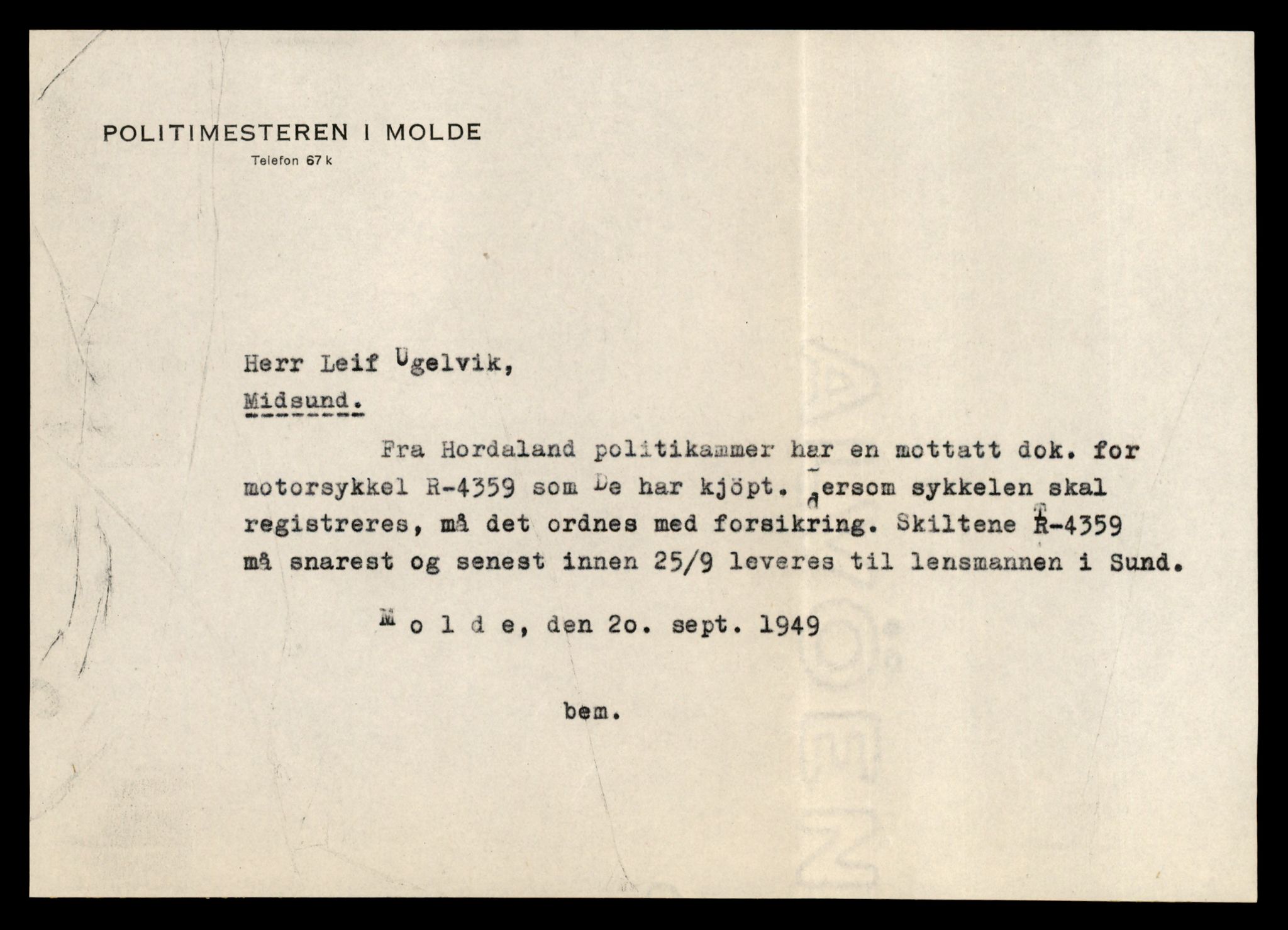 Møre og Romsdal vegkontor - Ålesund trafikkstasjon, AV/SAT-A-4099/F/Fe/L0037: Registreringskort for kjøretøy T 13031 - T 13179, 1927-1998, p. 2676