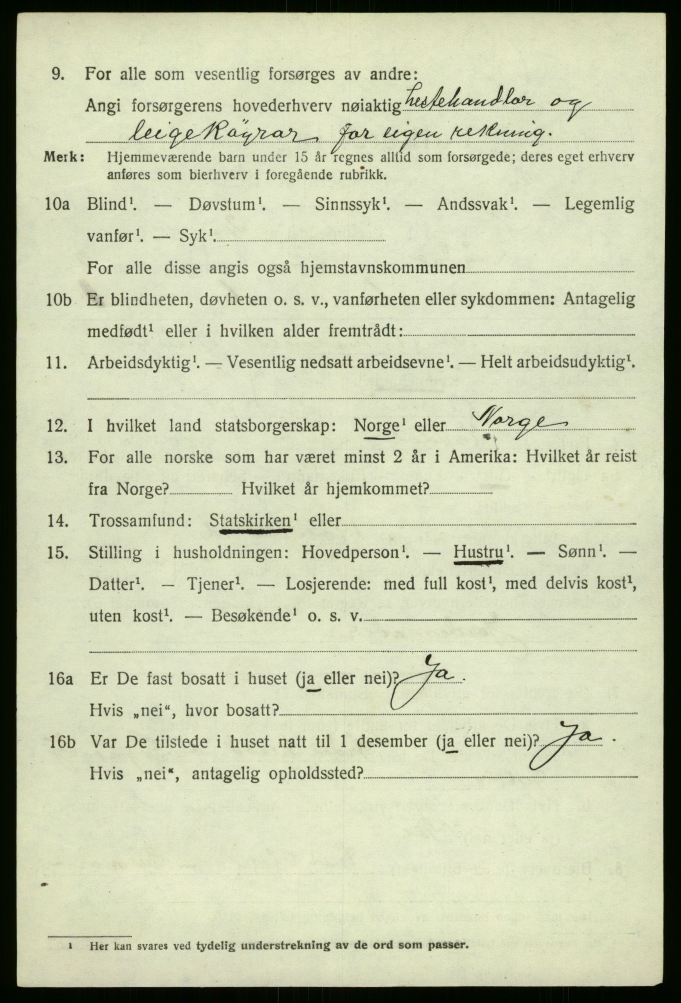 SAB, 1920 census for Årdal, 1920, p. 868