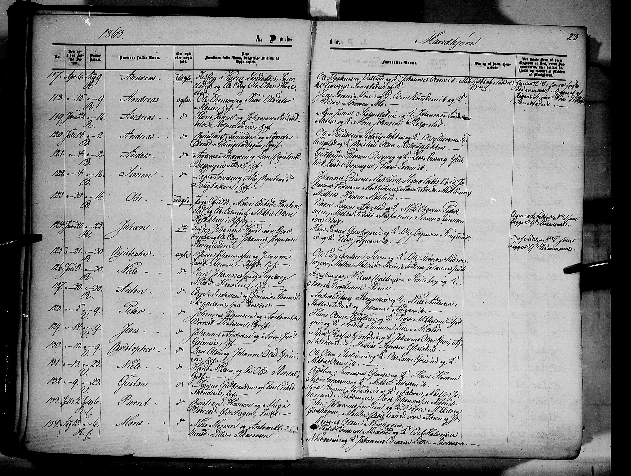 Ringsaker prestekontor, AV/SAH-PREST-014/K/Ka/L0010: Parish register (official) no. 10, 1861-1869, p. 23